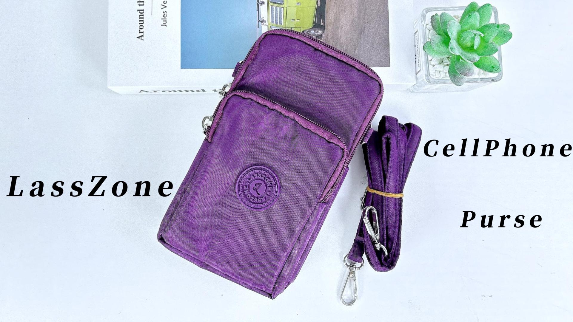 thumbnail video image 2 of KXF Cellphone Purse Women Cellphone Crossbody Purse Phone Crossbody Bag Waterproof Nylon Wallet Wristlet Shoulder Bag, 2 of 8