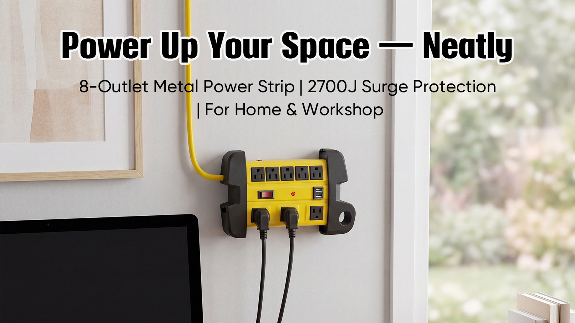 VILONG Surge Protector Power Strip with 8 Outlets 2 USB Ports 15A 1875W ...