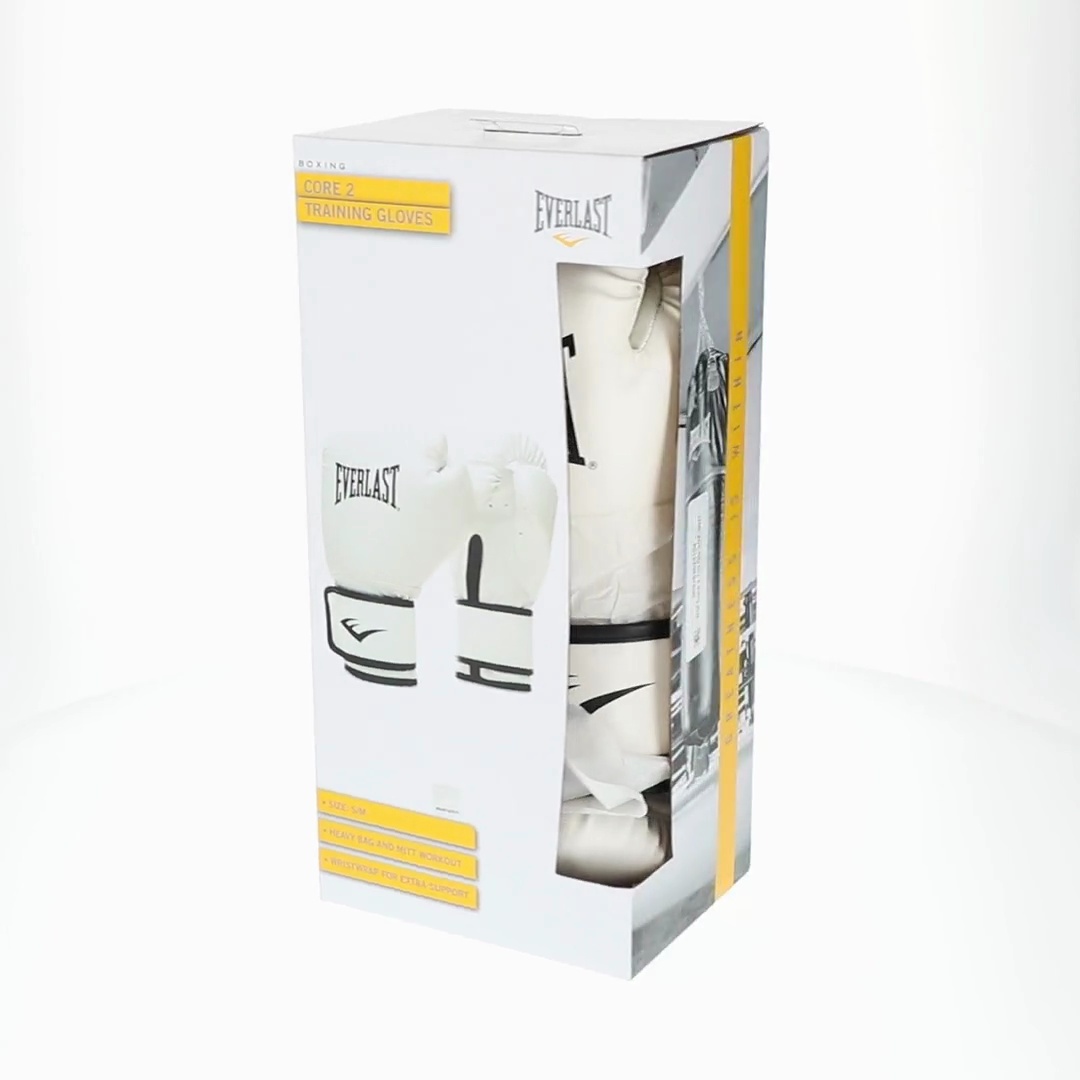 Everlast Synthetic Leather Core Training Gloves for Boxing, White