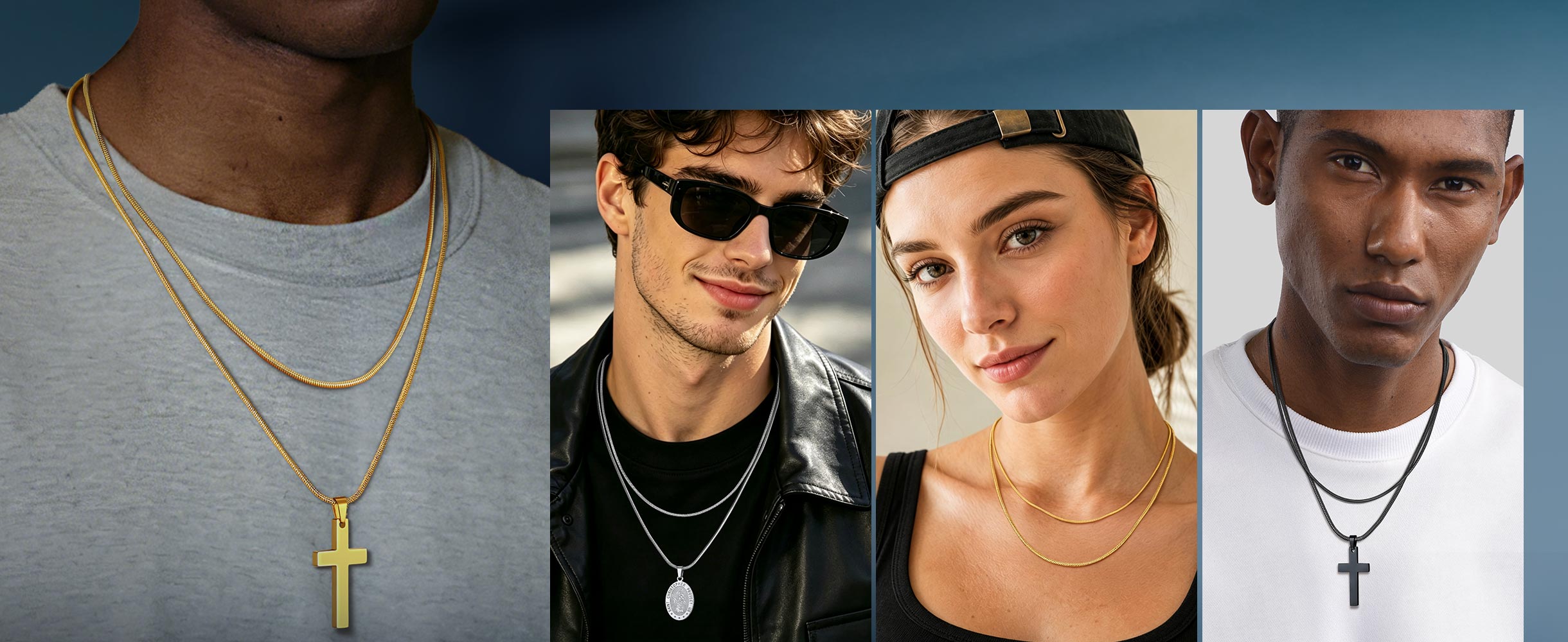thumbnail video image 2 of PROSTEEL Stainless Steel Necklace for Men Women 2mm Snake Chain 20 Inch Birthday Mother Jewelry Gifts for Adults Boyfriend Girlfriend, 2 of 9