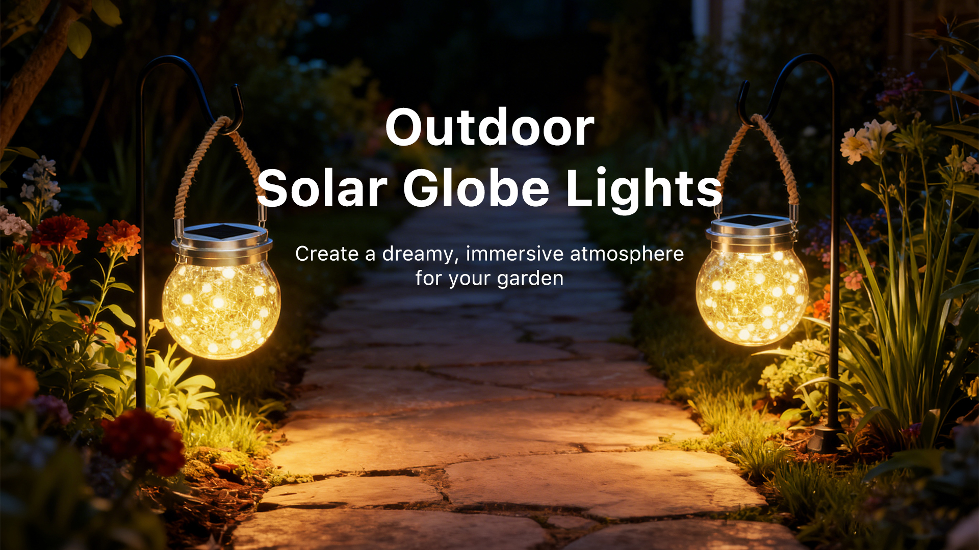 thumbnail video image 2 of Yinghao 6 pack Solar Crackle Glass Ball Lantern Outdoor Waterproof Clear Sphere Hang 30 LED for Garden Lawn Yard Patio Porch Decor, Automatic on/off Design, 2 of 9