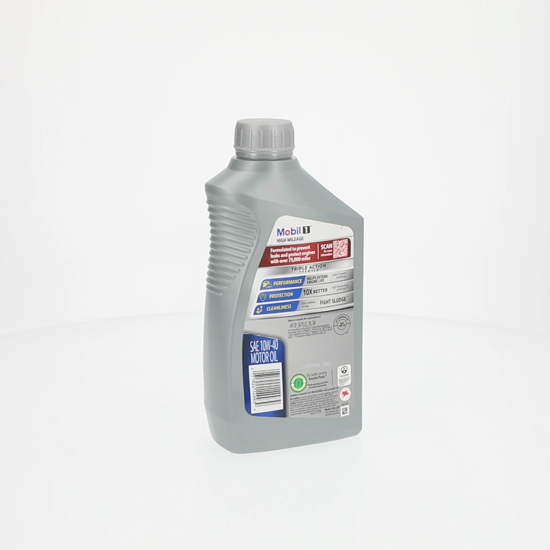 4 pack) Mobil 1 High Mileage Full Synthetic Motor Oil 10W-40, 1
