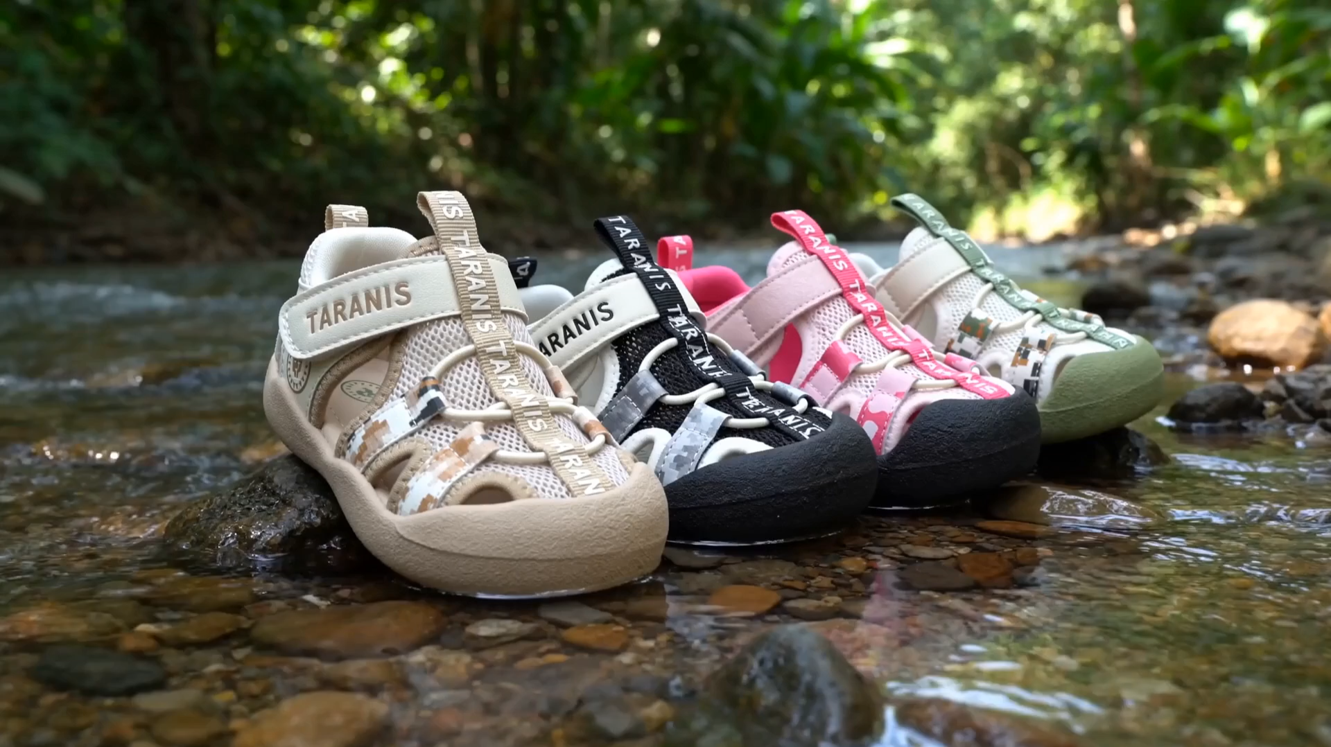 thumbnail video image 2 of TARANIS Wide Toe Box Toddler Sandals for Boys and Girls, Closed Toe, Mesh Upper, 2 of 9