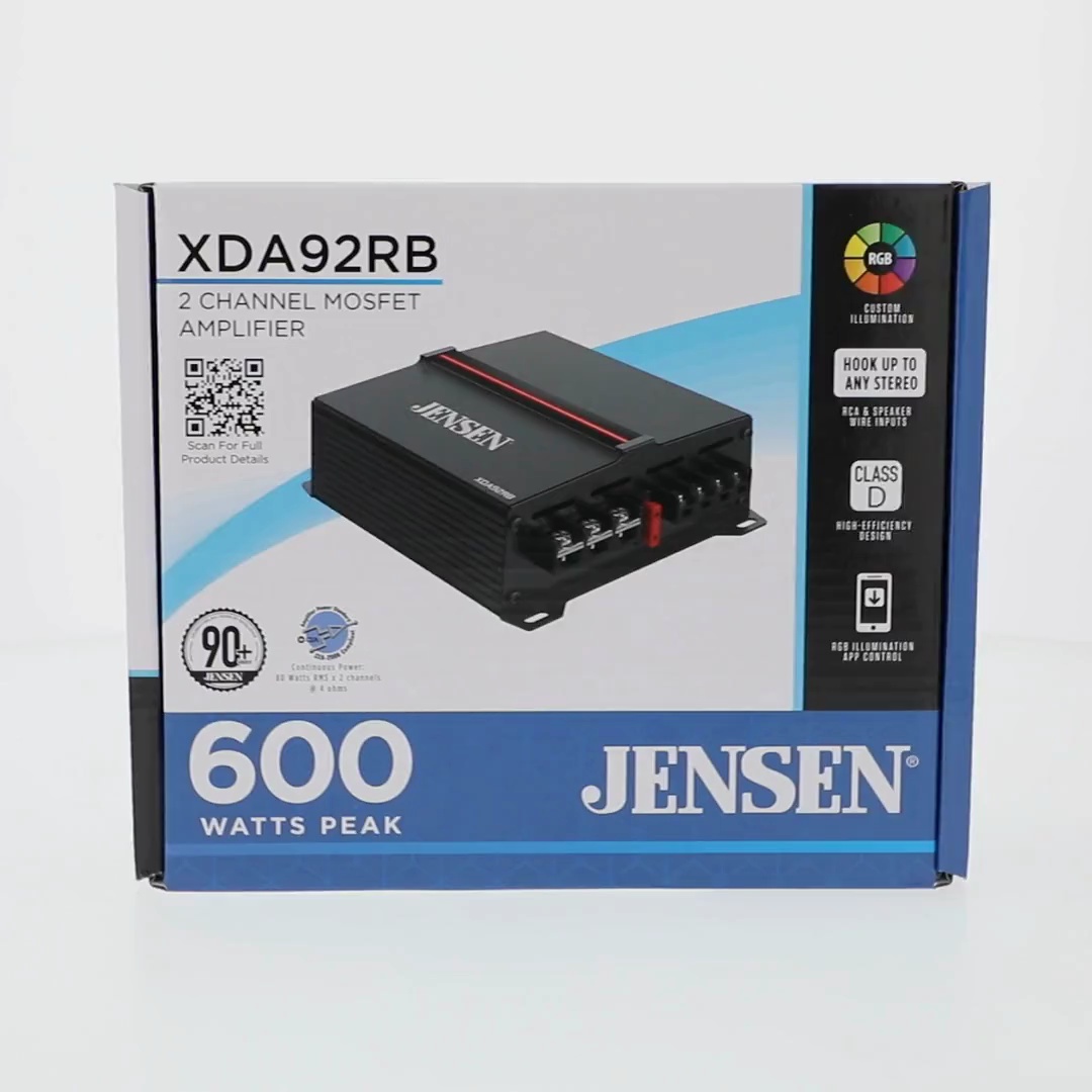 Jensen, Amplifier, 2 Channel, 80 Watts x 2 RMS, Bluetooth Control