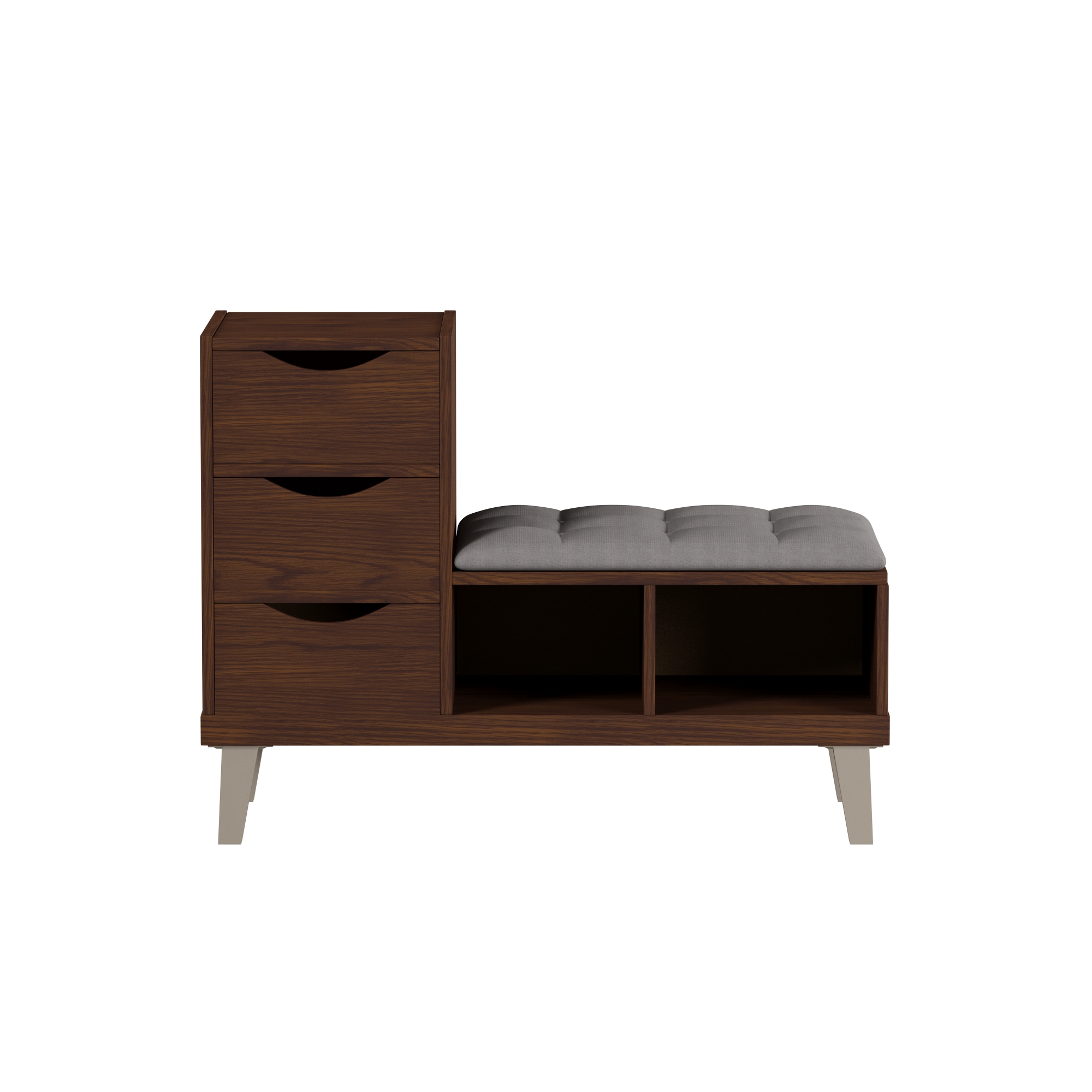 Baxton Studio Arielle Modern and Contemporary Walnut Wood 3 Drawer