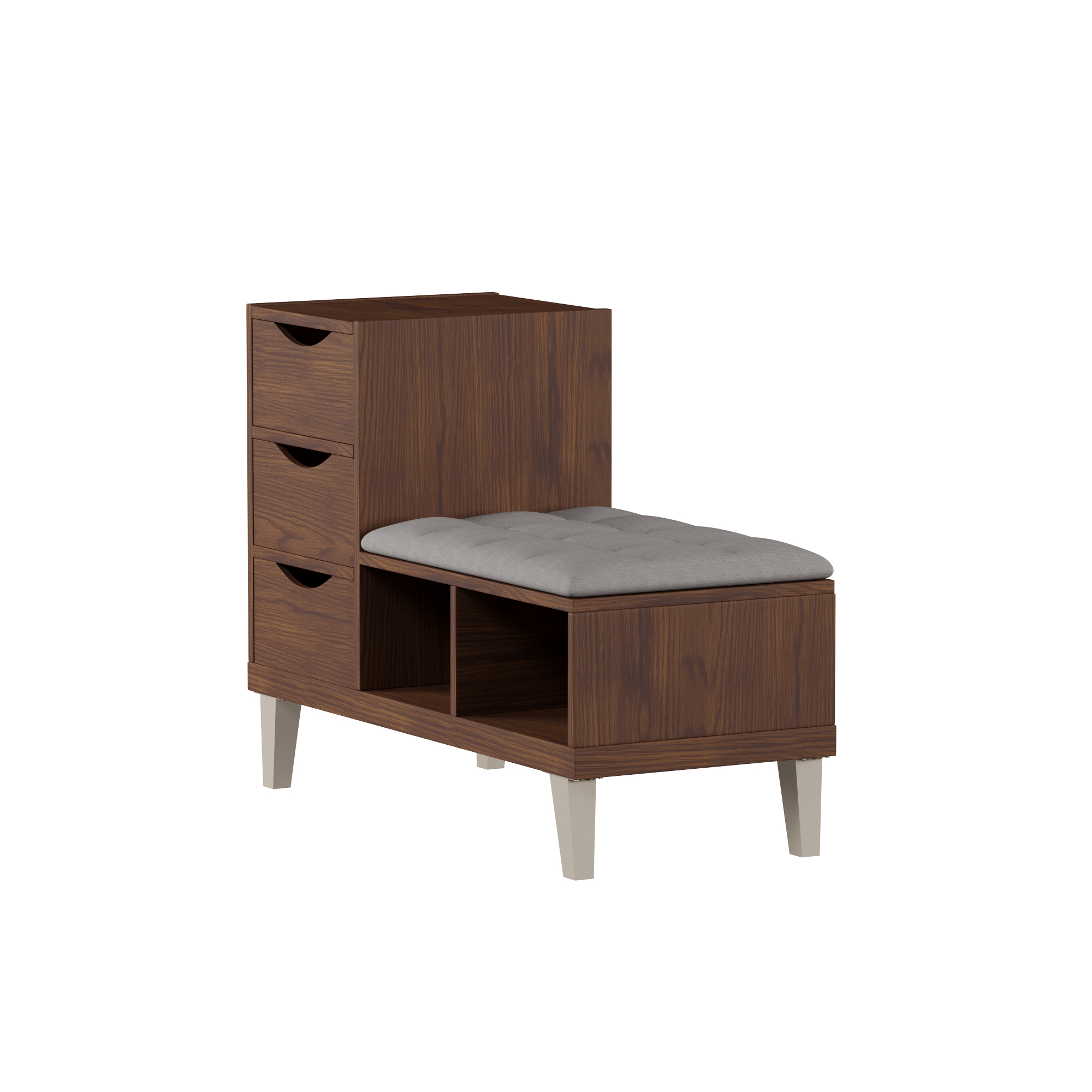 Baxton Studio Arielle Modern and Contemporary Walnut Wood 3 Drawer