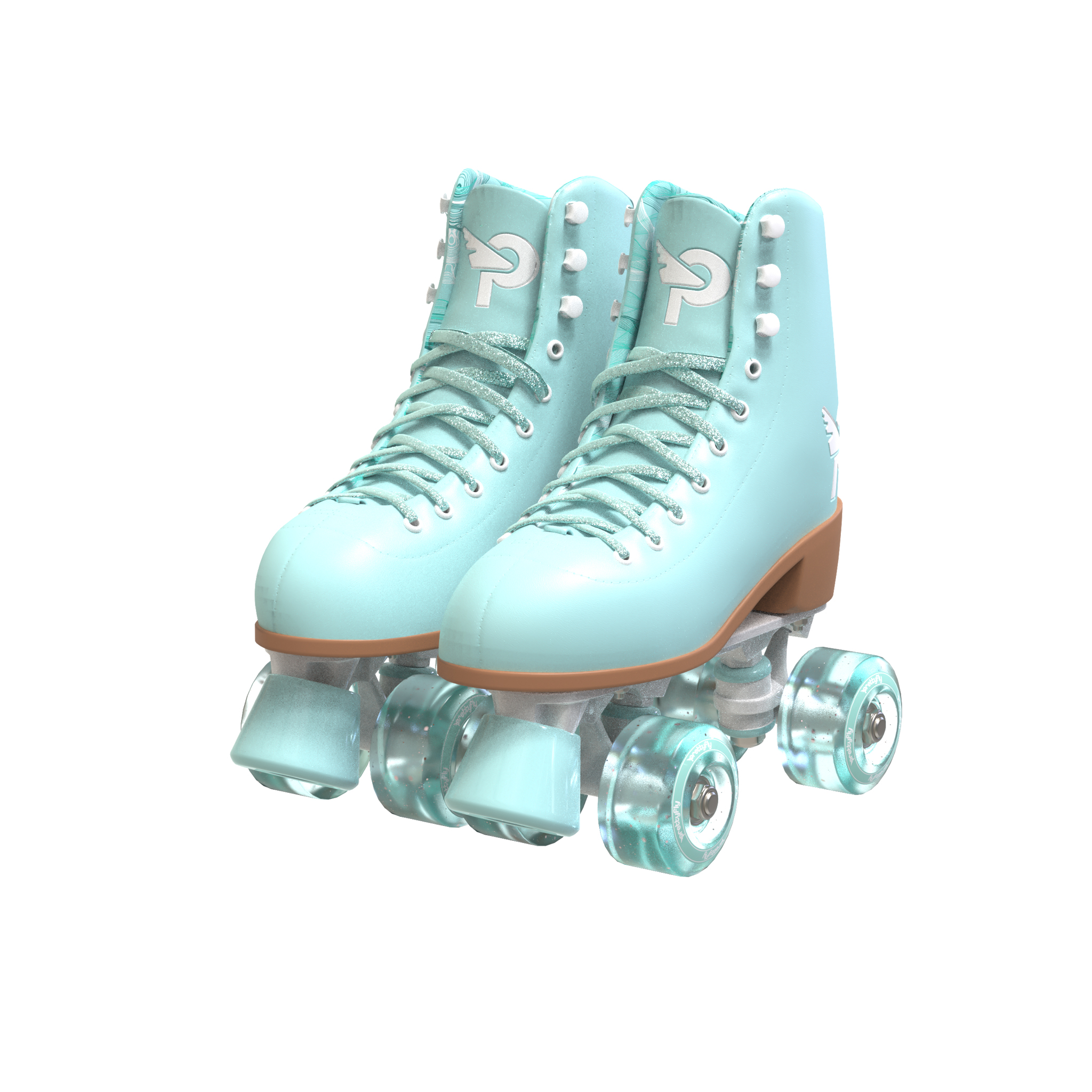 Prettyfly Retro Quad Adult Skates - Pastel Blue (Size 6), One Pair for Women