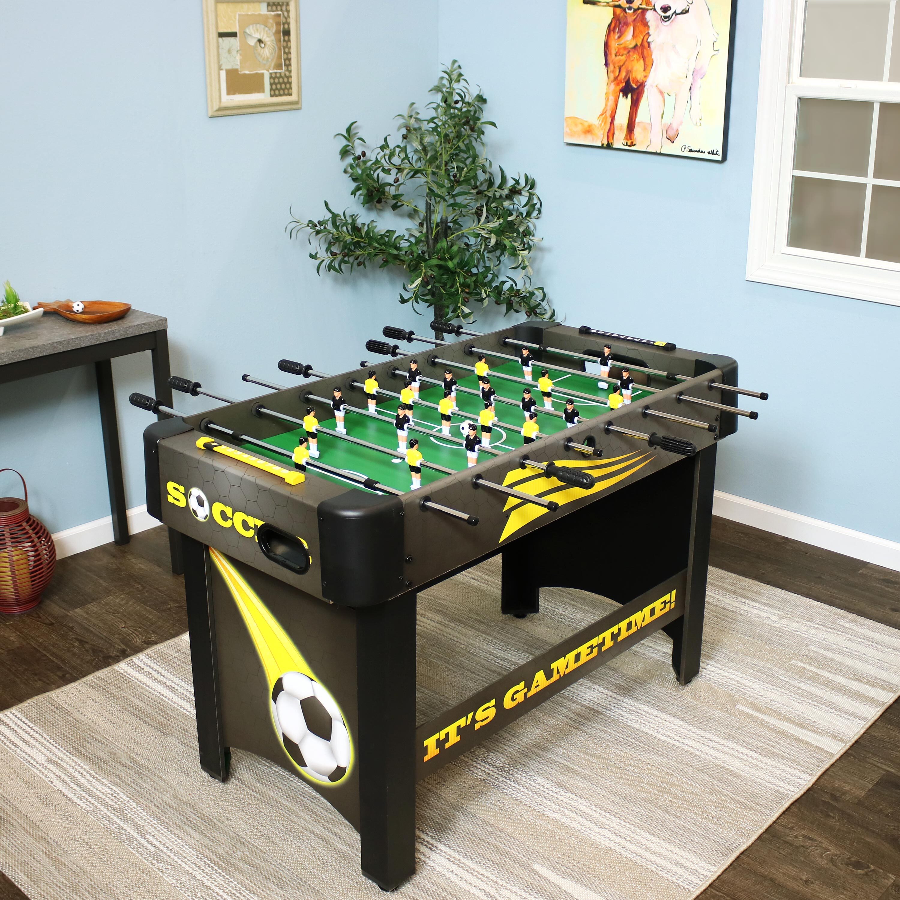 thumbnail video image 2 of Sunnydaze 2-Player Indoor Foosball Table with 2 Balls, Black, 2 of 12