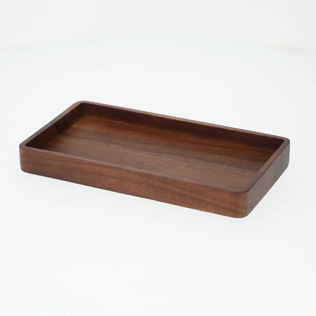 3 pack) Better Homes & Gardens Acacia Wood Tray Organizer, Walnut