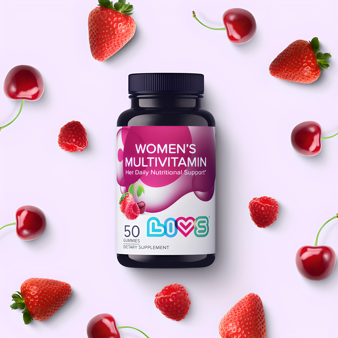 thumbnail video image 2 of LIVS Women’s Multivitamin Gummies, Daily Vitamin Supplement for Her, Energy & Immune Support, Vegan, Berry Blend Flavor, 50 Count, 2 of 8