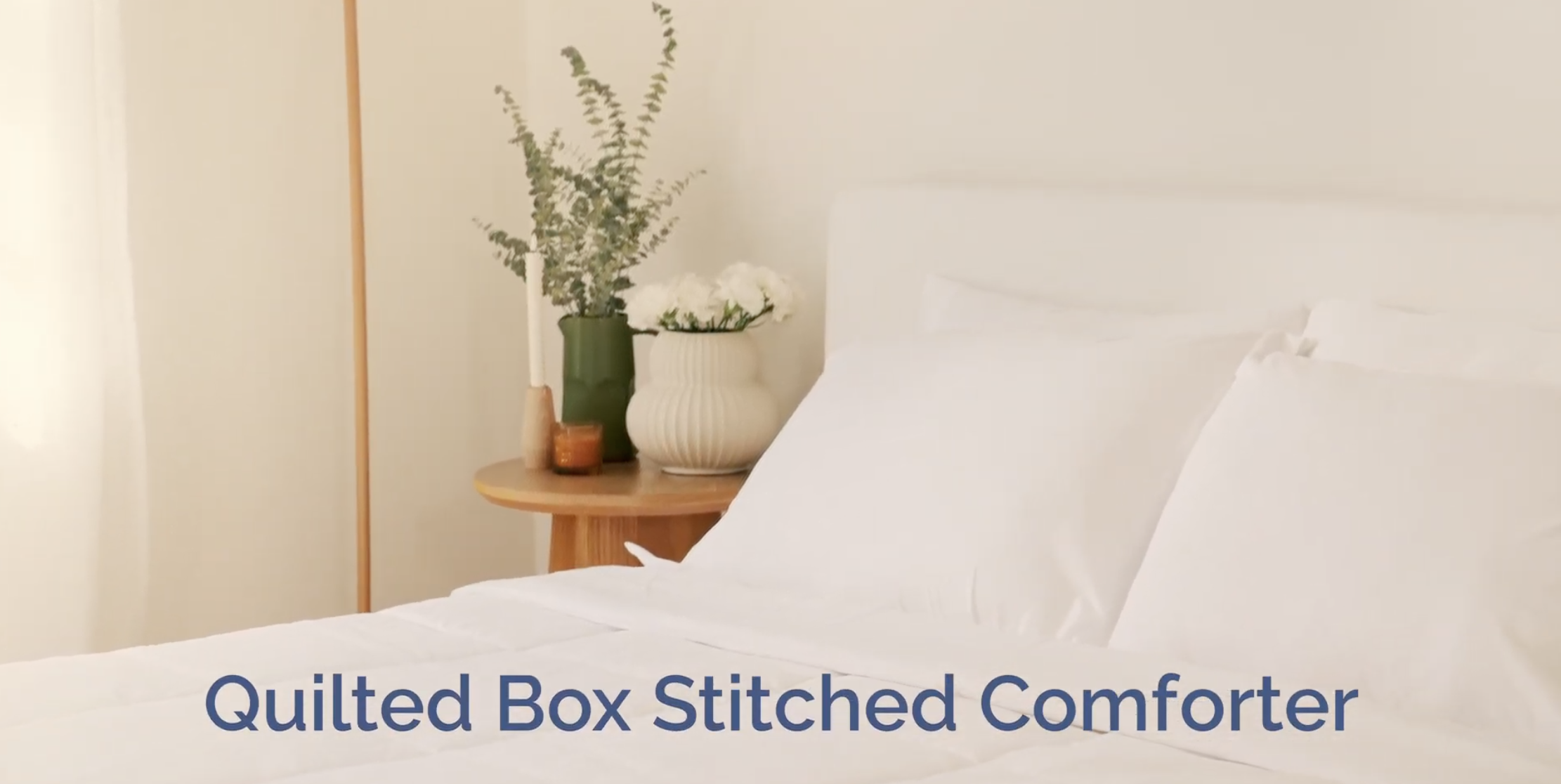 thumbnail video image 2 of CGK Linens Premium Down Alternative Comforter - Full Size All-Season Fluffy & Cozy Duvet Insert, White, 2 of 7