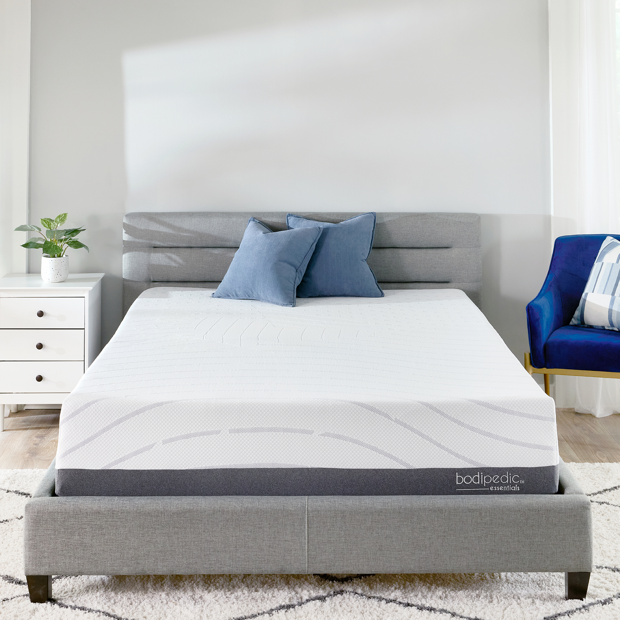 thumbnail video image 2 of Bodipedic Essentials 12” Twin Tri Layered Plush Comfort Gel Memory Foam Mattress, 2 of 13