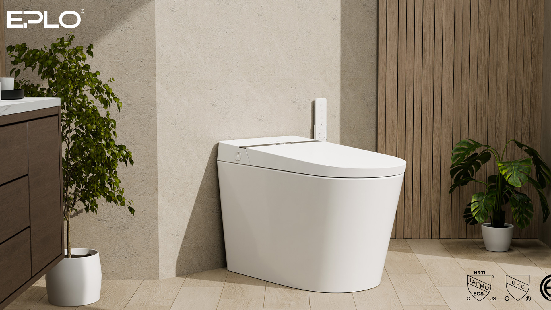thumbnail video image 2 of EPLO Smart Bidet Toilet, Auto Open/Close Lid, One-Piece Toilet Bidet Thankless, LED Display  Elongated Toilet  G20, 2 of 15