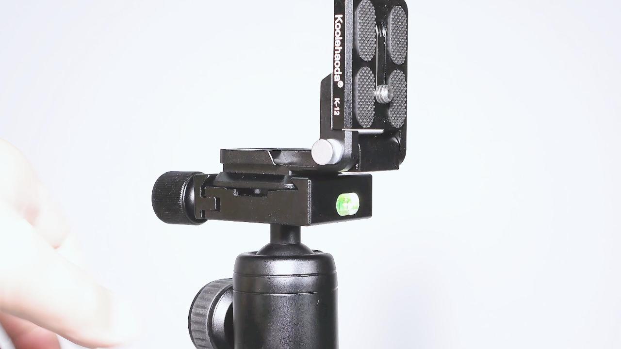 thumbnail video image 2 of koolehaoda Foldable L-Shaped Quick Release Plate Camera L Bracket Vertical Horizontal Switching with 1/4 Inch Screw Replacement for DSLR Camera(K-12), 2 of 8