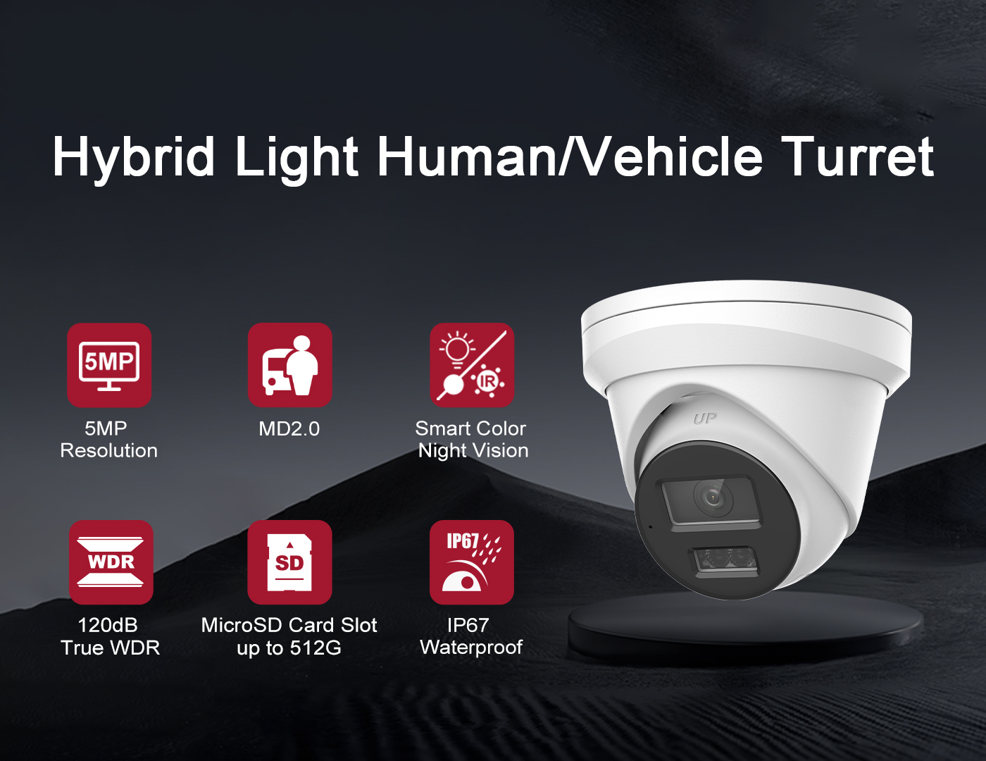 thumbnail video image 2 of Anpviz 5MP POE IP Turret Camera Outdoor 2Pcs 24/7 ColorVU 30m CCTV Video Surveillance IP67 SD Card H.265 Audio Motion Detection, 2 of 10