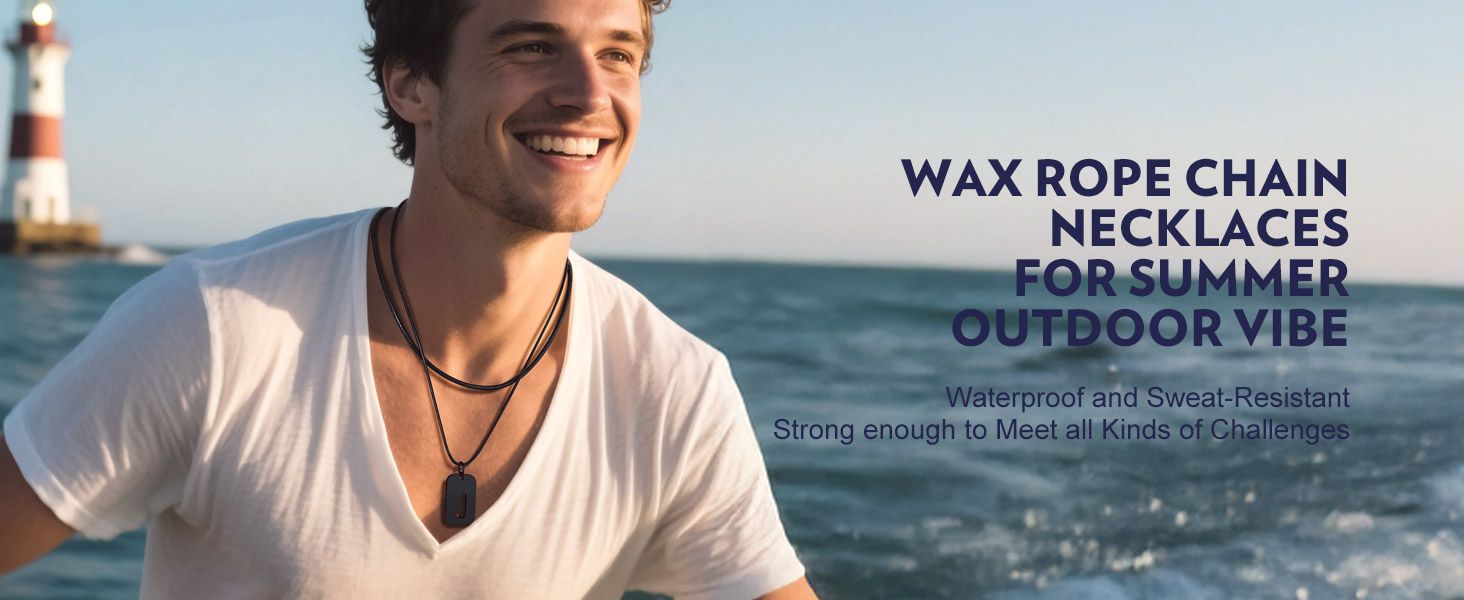 thumbnail video image 2 of Bandmax 3MM Wax Rope Chain Choker Necklace for Men Women 18 inches Waterproof Braided Wax Rope with Stainless Steel Snap Clasp Neck Chains for Pendant, 2 of 10