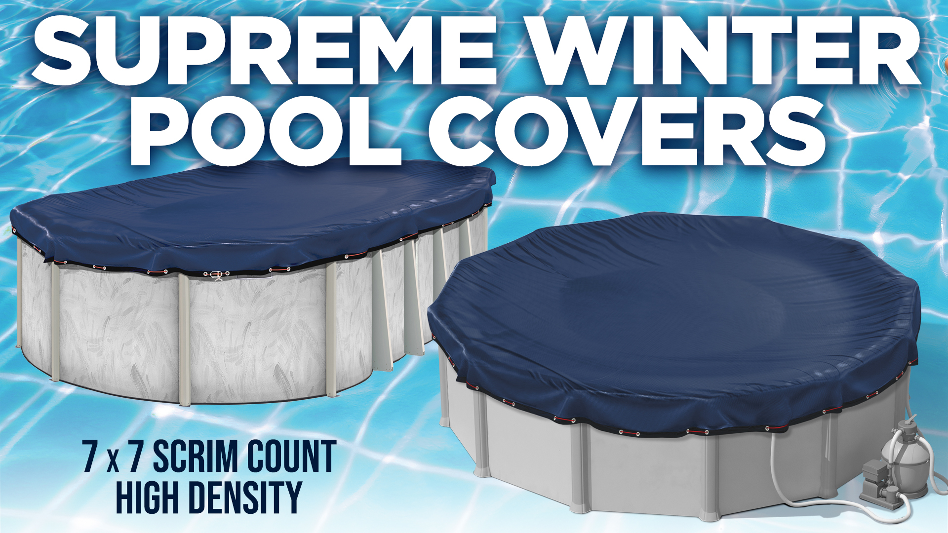 thumbnail video image 2 of 18 x 34 ft Oval Pool Covers for Above Ground Pools, Oval Winter Pool Cover, Navy Blue, 2 of 8