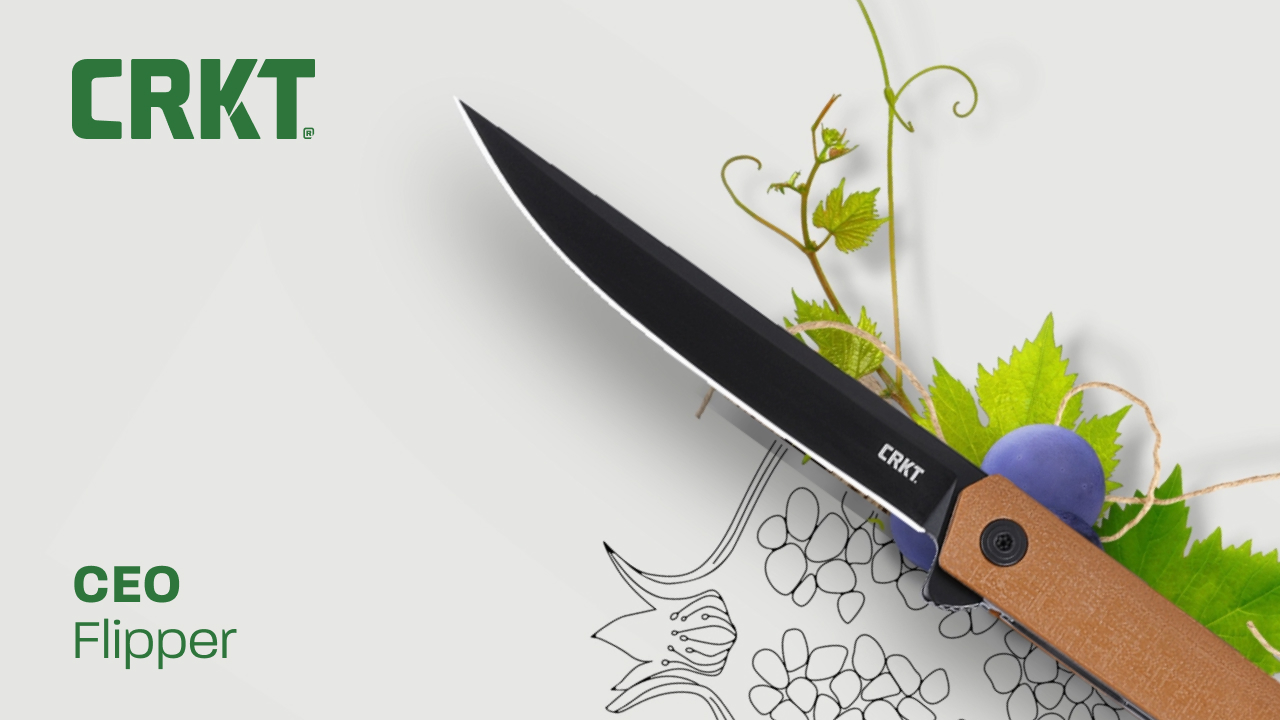 thumbnail video image 2 of CRKT CEO Black and Tan Everyday Carry EDC Folding Knife with Liner Lock: AUS 8 Steel Plain Edge Blade, Glass-Reinforced Nylon Handle, Reversible Pocket Clip, 7097DK, 2 of 6