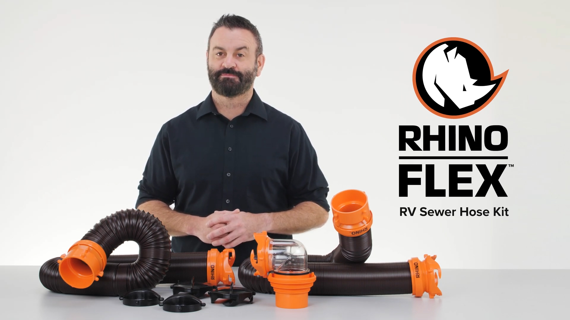 Camco RhinoFLEX - Raccordo per Tubo fognario per Camper/Camper Wye | Caratteristiche estremità girevoli a 360 Gradi e guarnizioni Integrate per Un