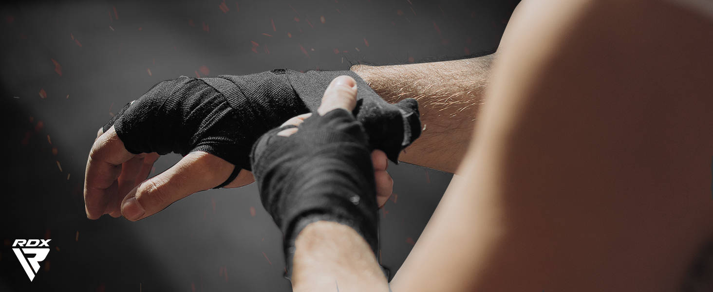 thumbnail video image 2 of RDX Boxing Hand Wraps Inner Gloves for Punching - Great Protection for MMA, Muay Thai, Kickboxing, Martial Arts Training & Combat Sports - 4.5 Meter Elasticated Bandages Under Mitts, 2 of 6