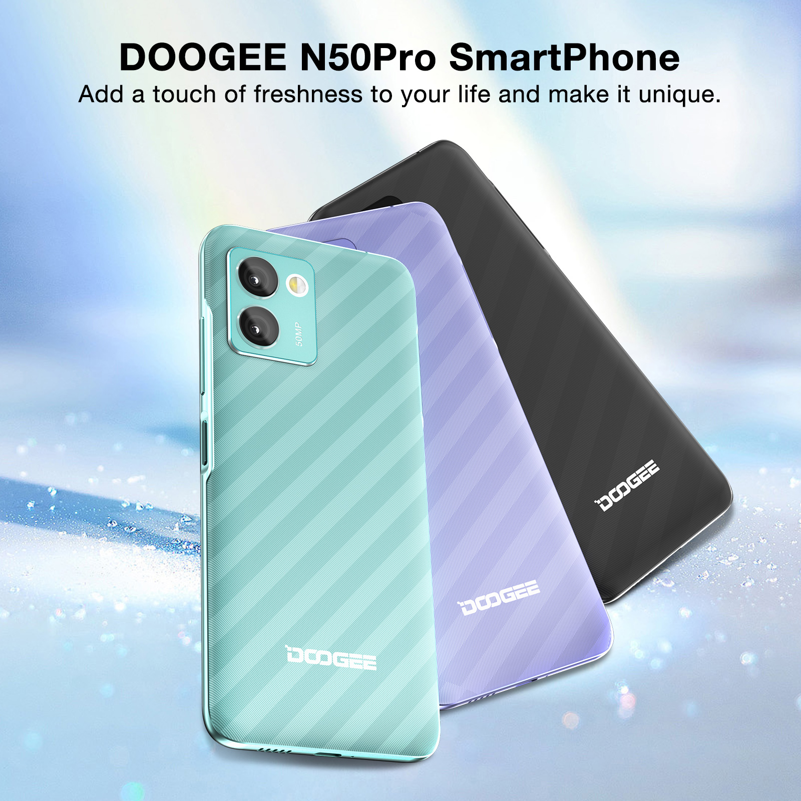 DOOGEE N50 PRO Cell Phone, Android 13 Smartphone, 20GB+256GB(1TB
