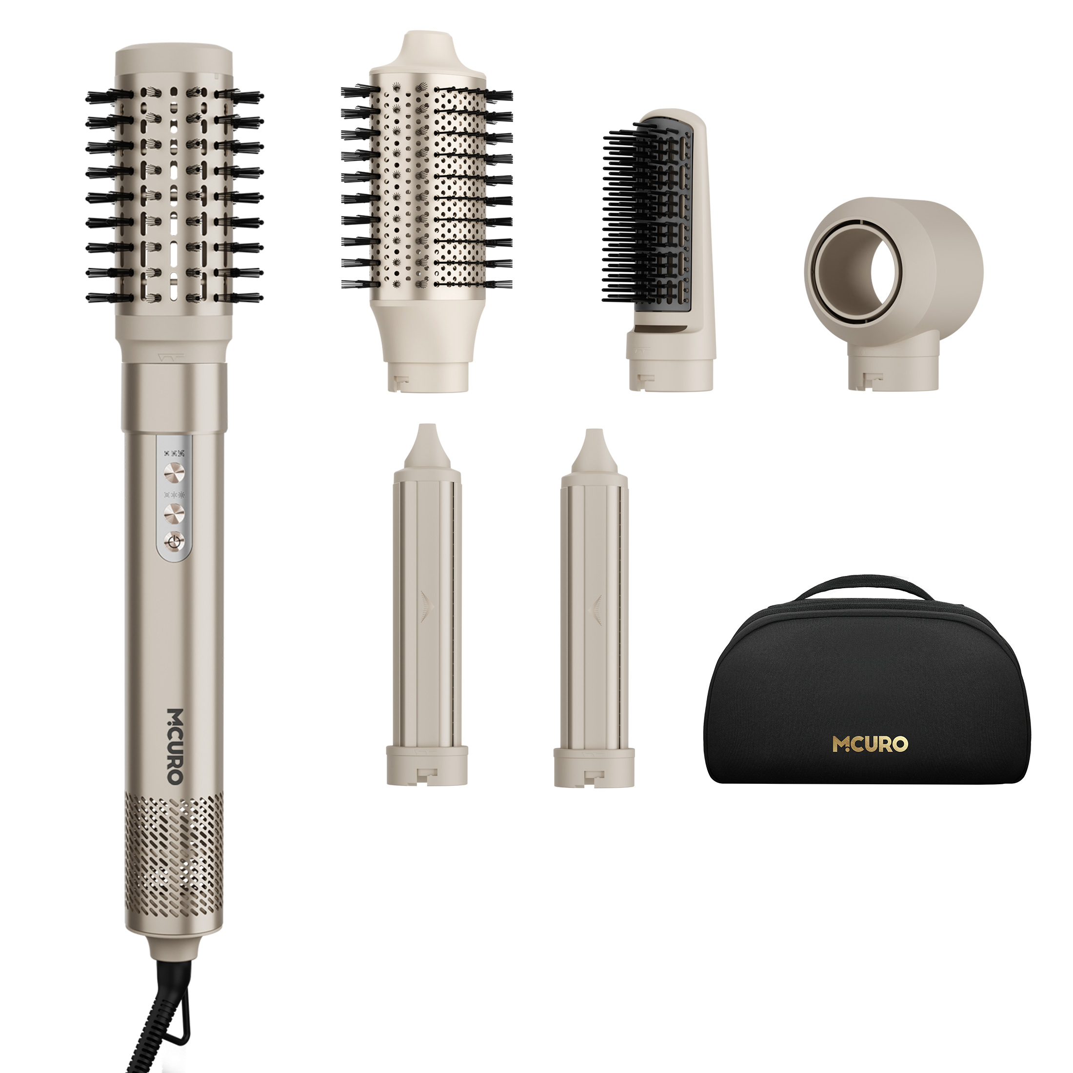 thumbnail video image 2 of MCURO 6-in-1 Hair Dryer Brush, Air Wrap Hair Styler, 110000RPM for Fast Drying, Negative Ion for Smoother Hair, 1.25" Auto Curlers, Straightening，Volumizing, 2 of 9