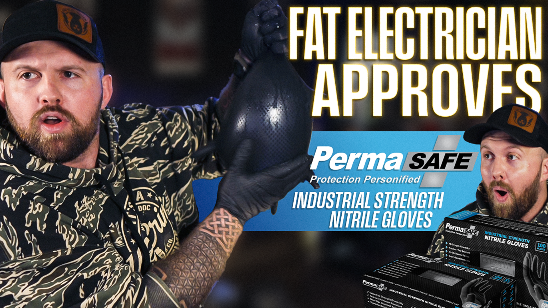 thumbnail video image 2 of PermaSafe HD, Industrial Strength Nitrile Disposable Gloves, 6+ Mil, Raised Diamond Texture, Mechanic’s Gloves, Large, 100/Box, 2 of 9