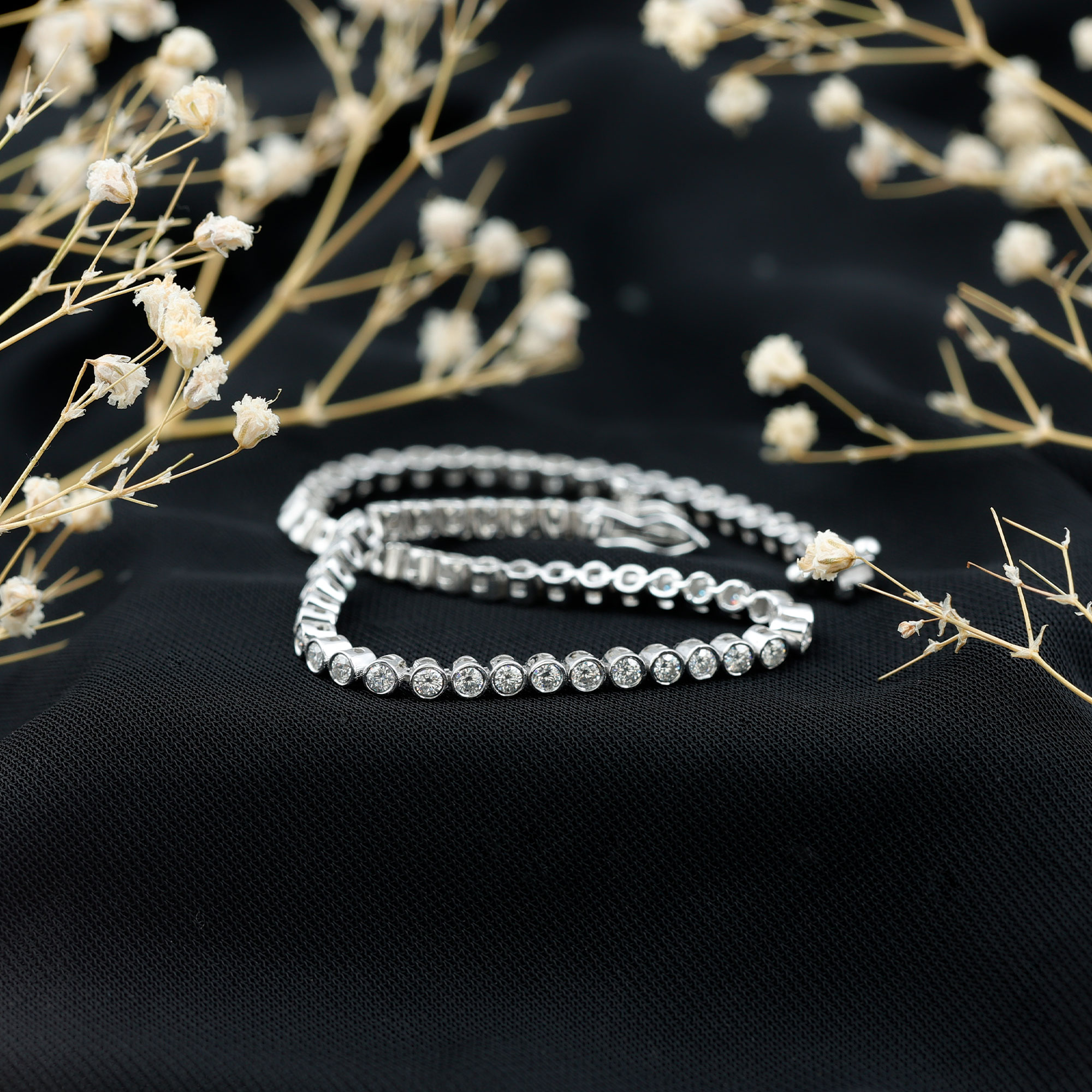 thumbnail video image 2 of Moissanite Tennis Bracelet (D-VS1 Quality Certified) - with Jewelry Box, 925 Sterling Silver, 6.0 inches, 2 of 7