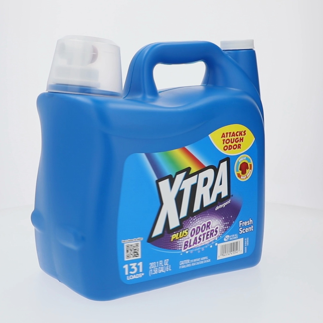 XTRA Laundry Detergent Liquid Plus Odor Blasters, 131 Loads, 203.1