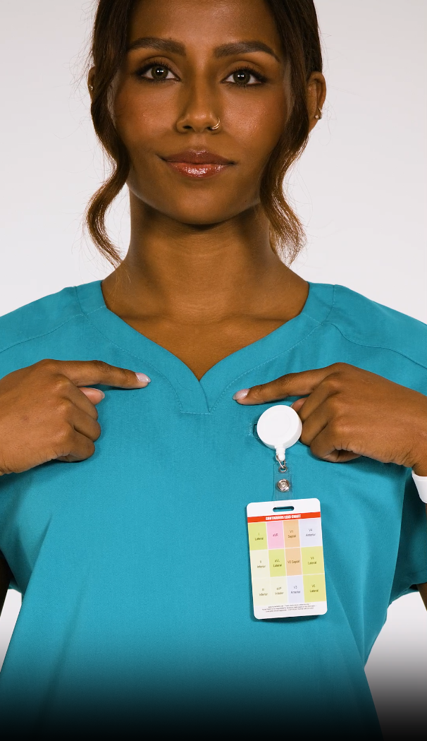 thumbnail video image 2 of Cherokee Atmos Scrubs Top For Women V-Neck CK836A, 2 of 6