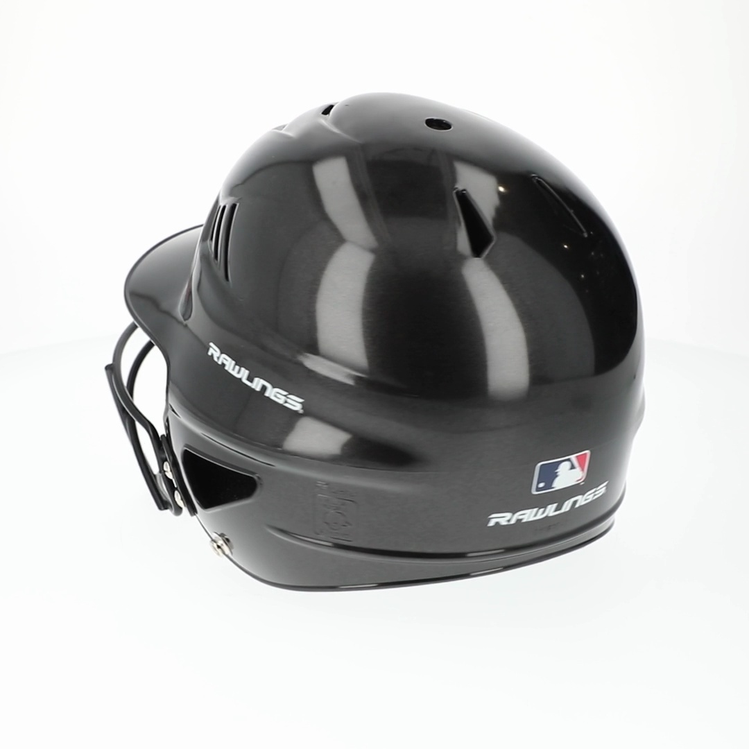 Rawlings Vapor Molded Youth Batting Helmet With Face Guard, Black
