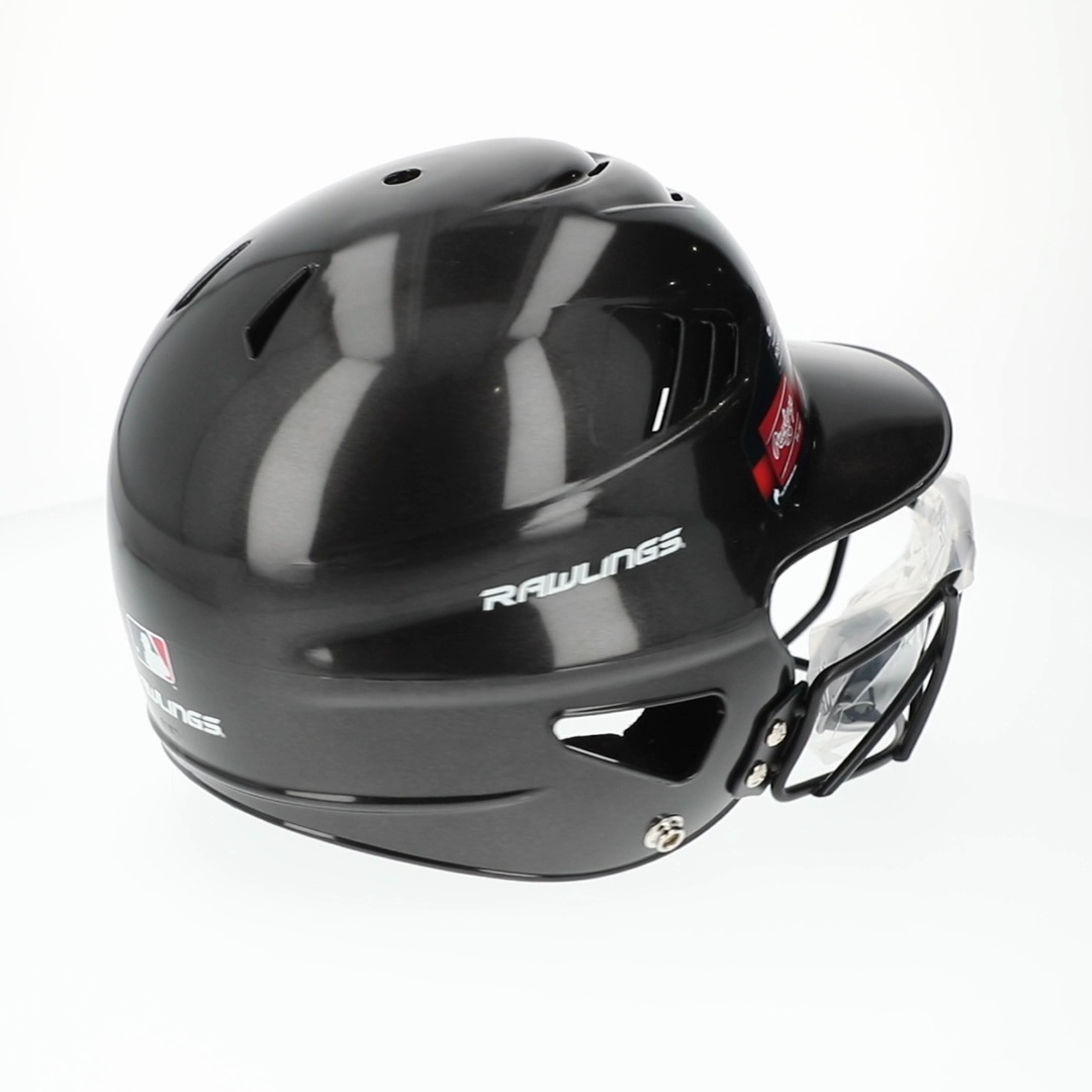 Rawlings Vapor Molded Youth Batting Helmet With Face Guard, Black