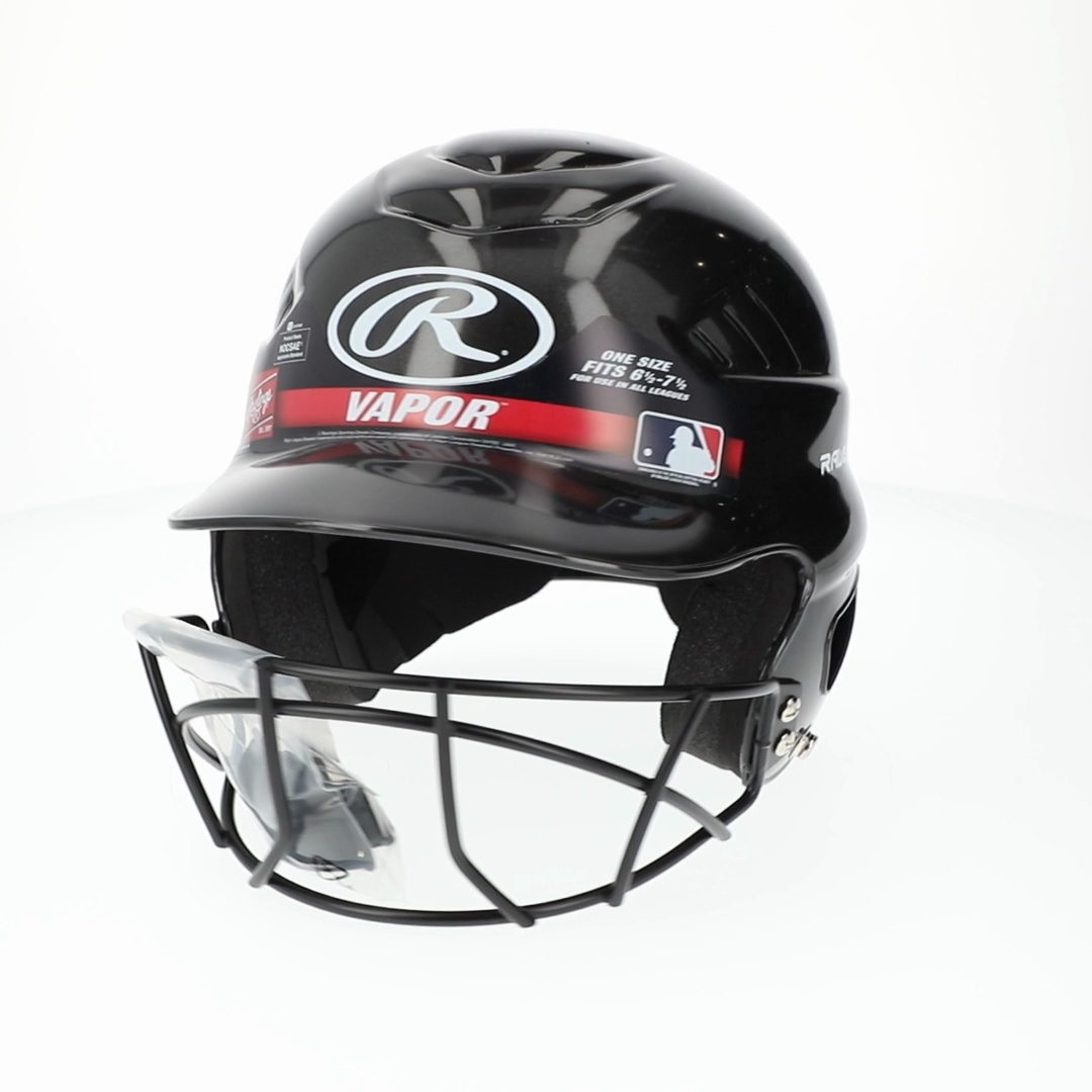 Rawlings Vapor Molded Youth Batting Helmet With Face Guard, Black - Walmart.com Rawlings Vapor Molded Youth Batting Helmet With Face Guard, Black - Walmart.com