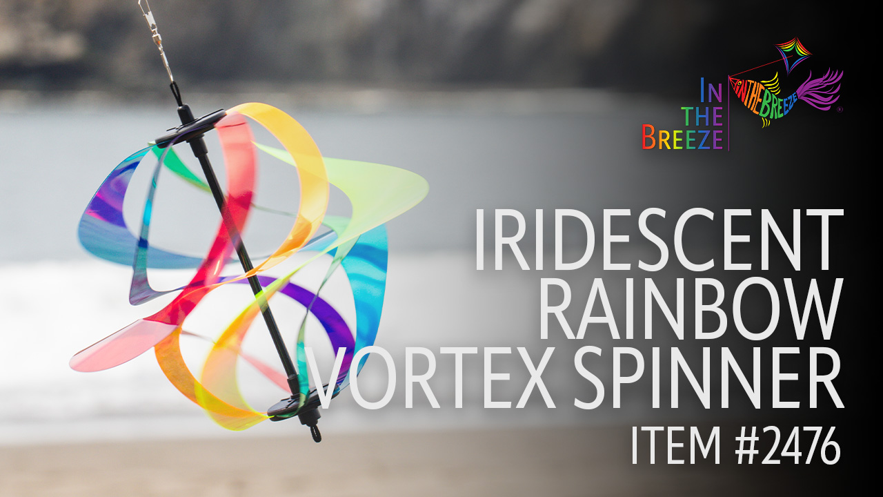 thumbnail video image 2 of In the Breeze 2476 — Iridescent Rainbow Vortex Spinner — Mesmerizing and Colorful Hanging Wind Spinner, 2 of 6