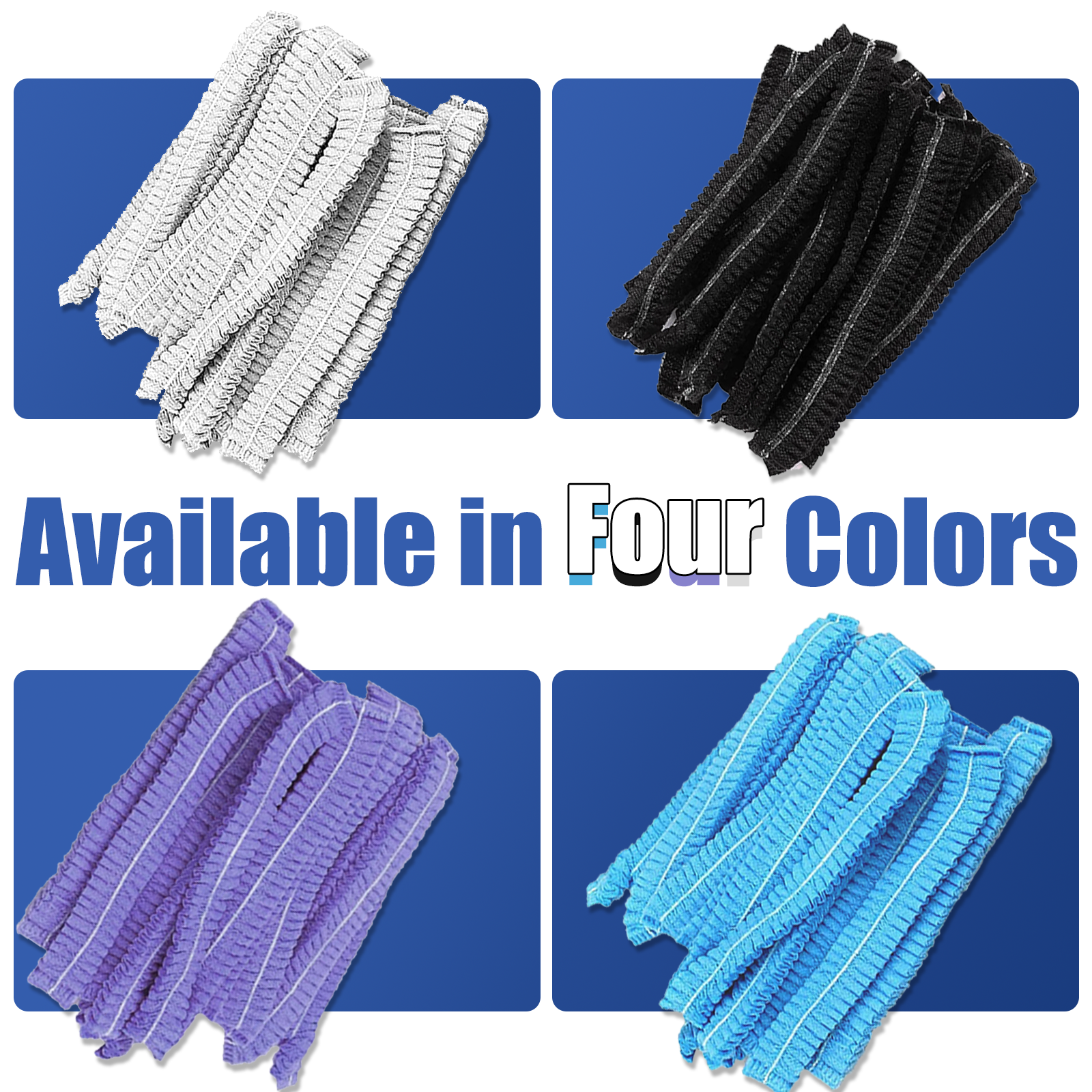 thumbnail video image 2 of Smilco Disposable Hair Nets, Unisex Bouffant Caps, 11.28in Diameter, 100pcs, 2 of 7