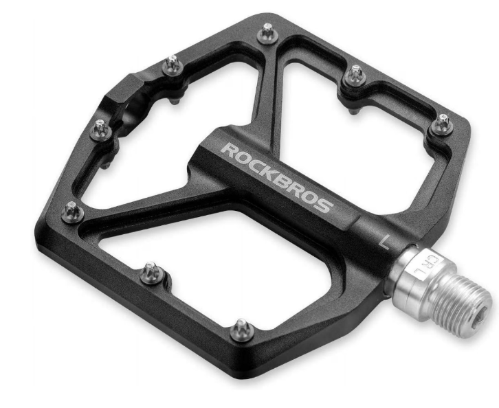 thumbnail video image 2 of Rockbros Aluminum Alloy Mountain Bike MTB Flat Black Sealed Bearings Pedals, 2 of 8
