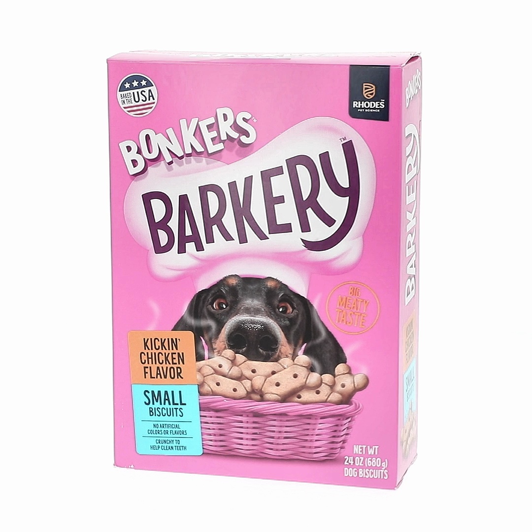 BONKERS Barkery Small Breed Kickin' Chicken Flavored Dry Biscuit