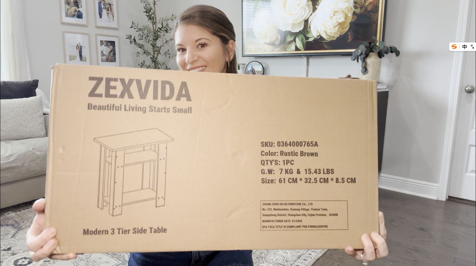 thumbnail video image 2 of ZEXVIDA White Narrow Side Table with Oak Top, 3 Tier Modern Farmhouse End Table, Narrow White Nightstand for Bedroom, Nursery, Living Room, Coastal Small Bedside Table with Storage Shelves, 22.8" H, 2 of 10