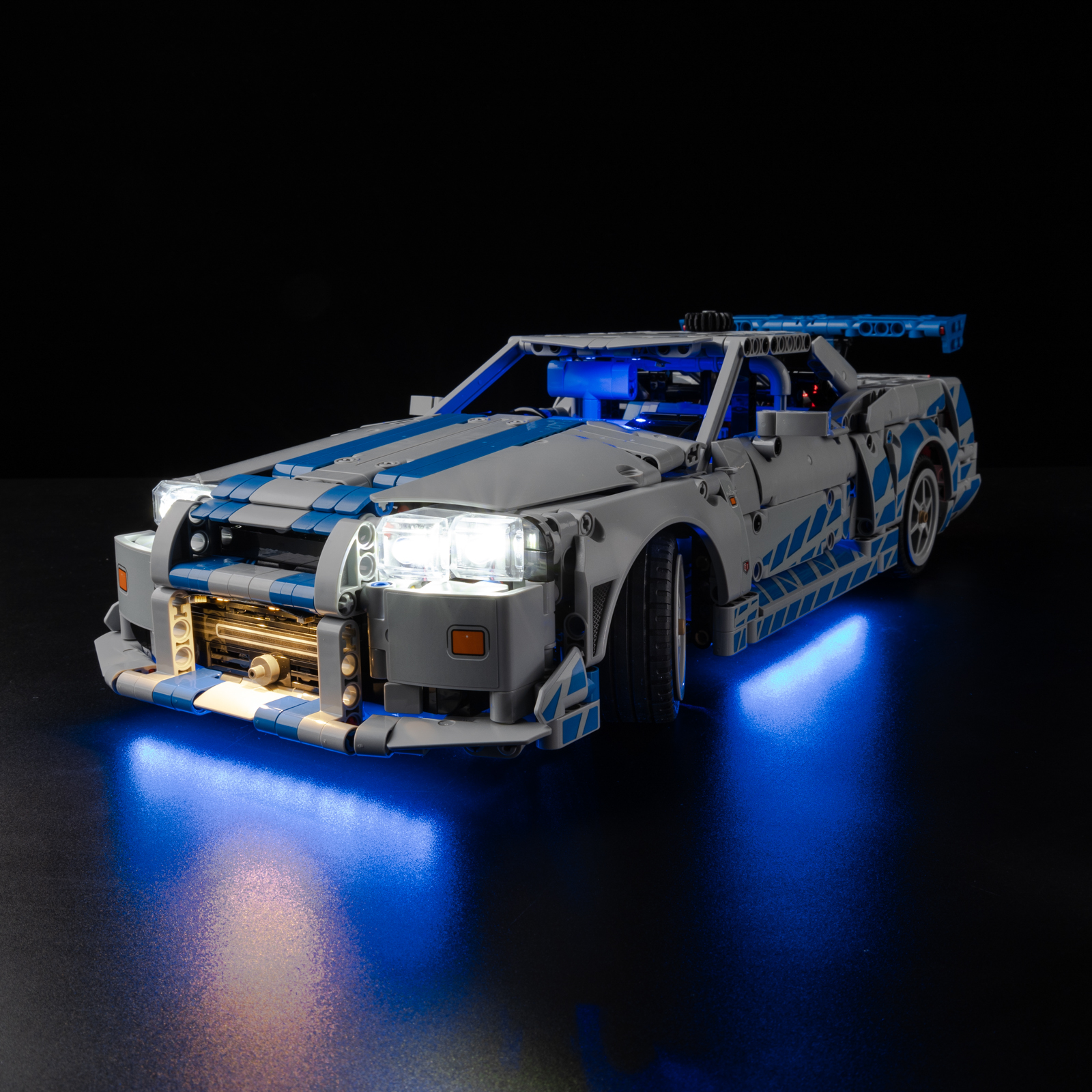 thumbnail video image 2 of QC Ltbrcik Lighting Set For Lego Technic 2025 42210 2 Fast 2 Furious Nissan Skyline GT-R (R34) Car Building Blocks Without Lego Set, 2 of 15