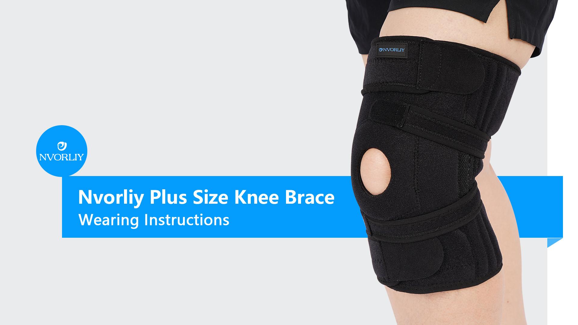 thumbnail video image 2 of Nvorliy Plus Size Knee Brace for Women and Men, Adjustable Knee Brace for Knee Pain Plus Size with Side Stabilizers, Knee Support for Meniscus Tear and Arthritis, 2 of 8