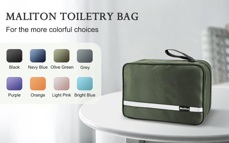 thumbnail video image 2 of Maliton Large Hanging Toiletry Bag - Medium Waterproof Travel Makeup Bag for Women & Men - 11.2"L x 4.87"W x 7.6"H - Green, 2 of 9