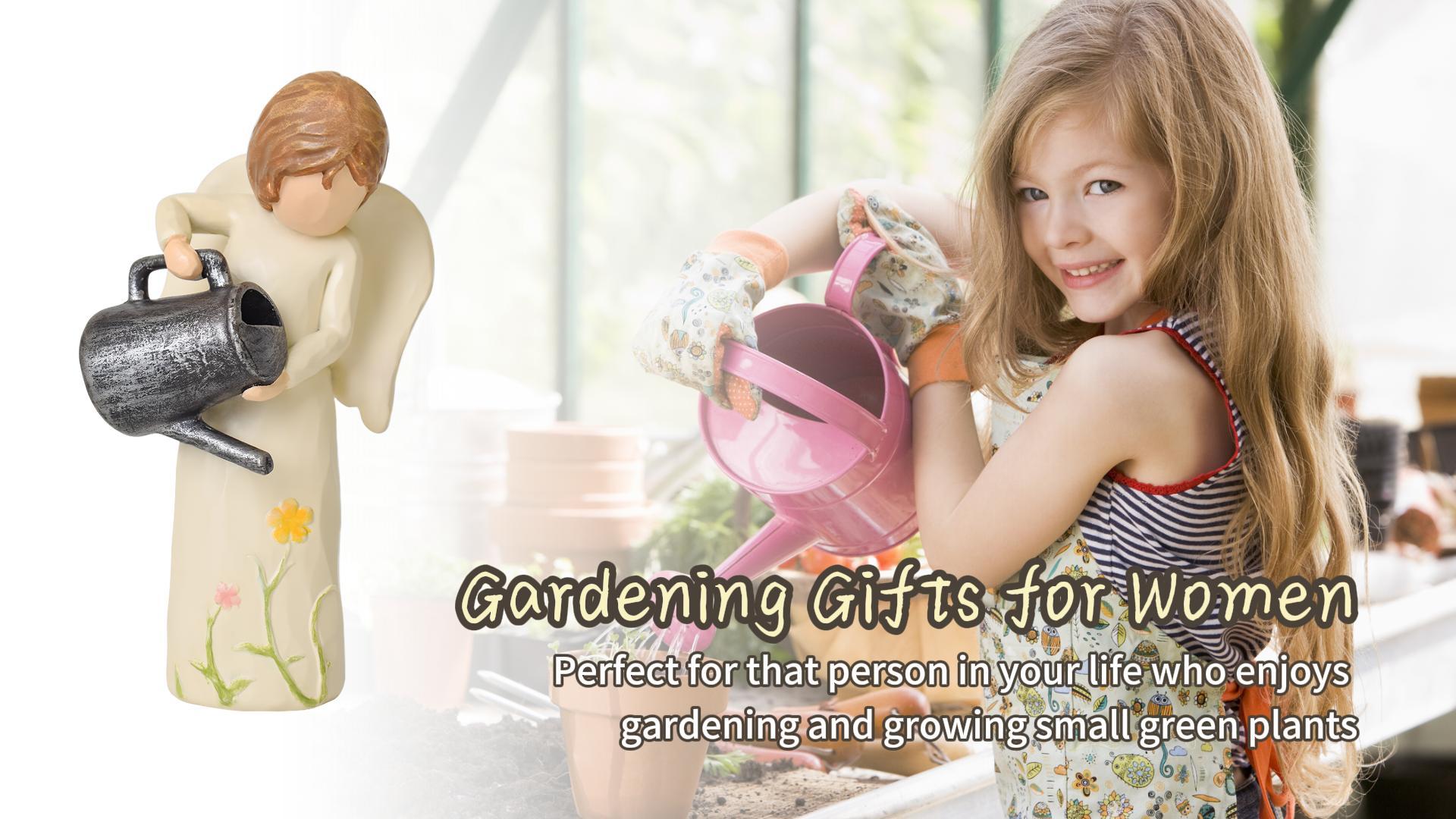 thumbnail video image 2 of thovorrnl Garden Angels Figurines Gardening Gifts for Women, Cute Angel Gifts Breeding Hope and Love, Indoor Tabletop Ornament Decoration, 2 of 8