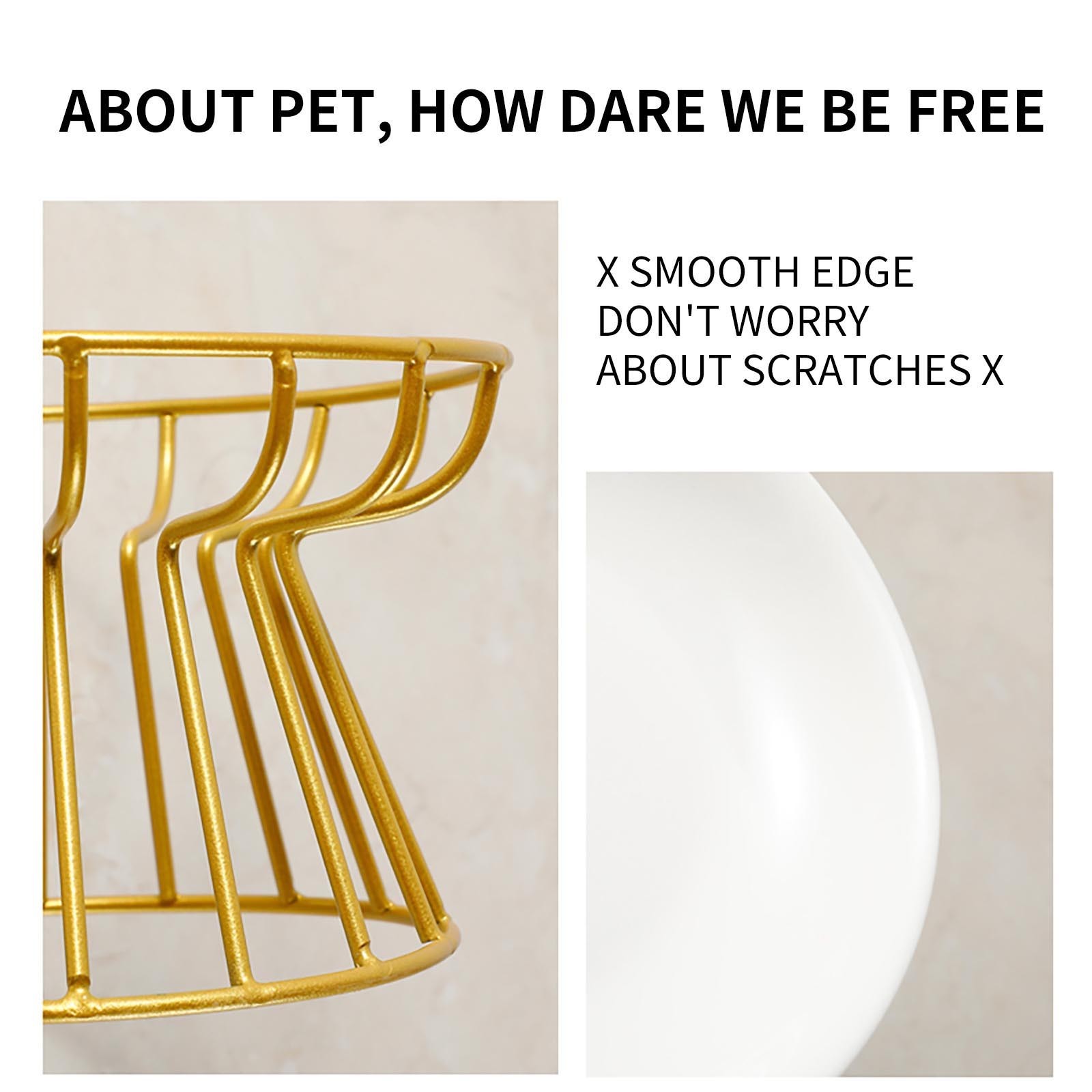 thumbnail video image 2 of Green Elevated Pet Bowl with Iron Stand - High Foot Raised Feeder for Cats and Dogs, Anti-Vomiting Neck Protection Dish for Wet Food, Canned Snack and Water, Comfortable Healthy Pet Feeding Bowl, 1pc, 2 of 6