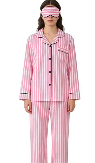 thumbnail video image 2 of HomeGardon Womens Pajamas Sets Pajamas for Women,Women's Causual Homewear Pajamas Sets Stripe Pajama Nightwear Sleepwear 3PC Sets,M-XXL, 2 of 10