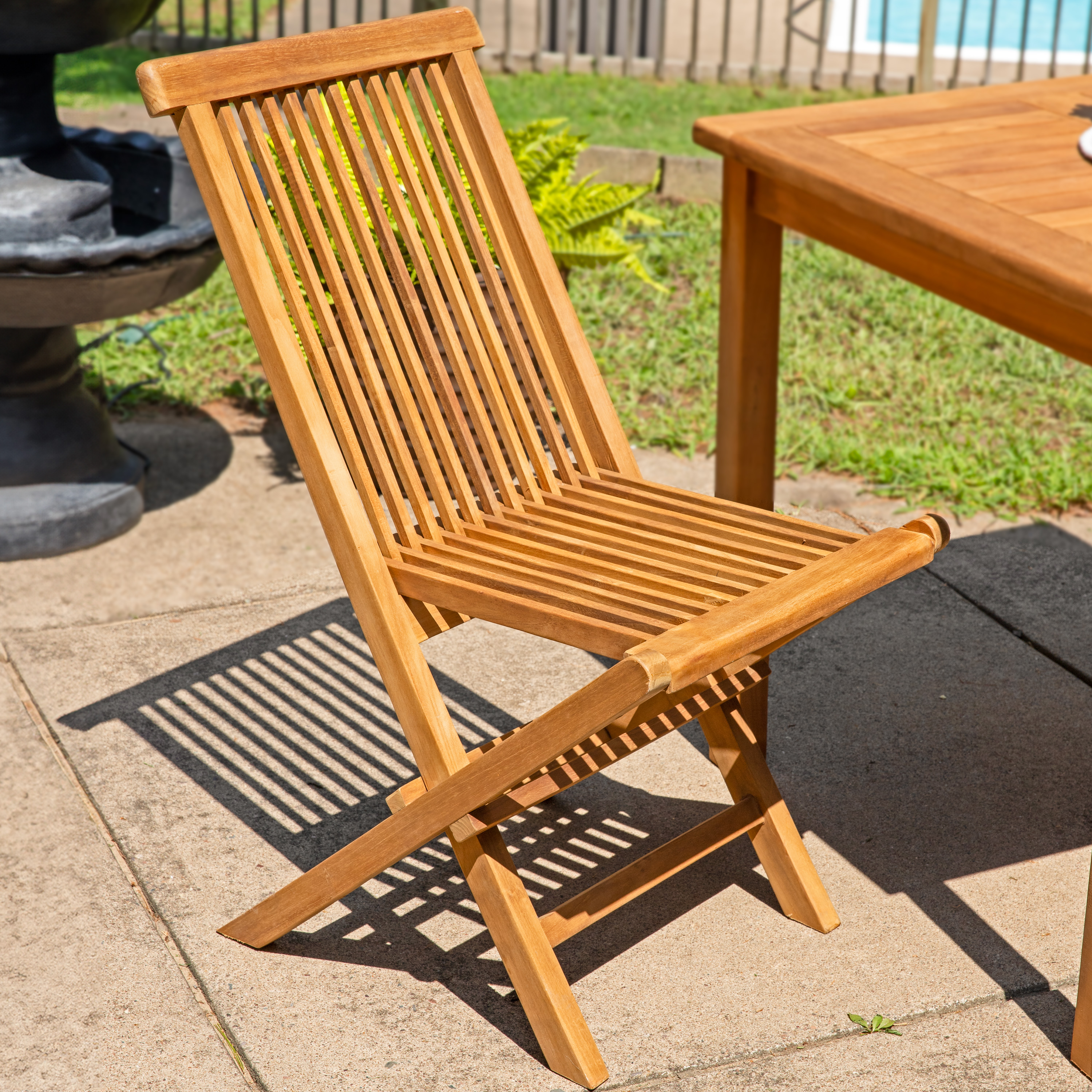 thumbnail video image 2 of Sunnydaze Hyannis Teak Outdoor Dining Chair - Set of 2, 2 of 11
