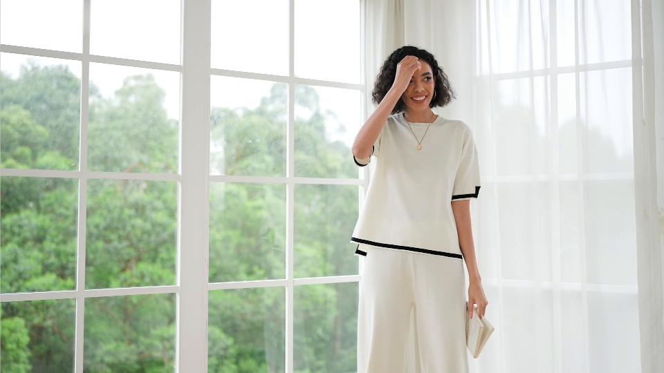 thumbnail video image 2 of Avidlove Lounge Sets for Women Travel Outfits 2 Piece Sets Knit Short Sleeve Sweater Loungwear, 2 of 8