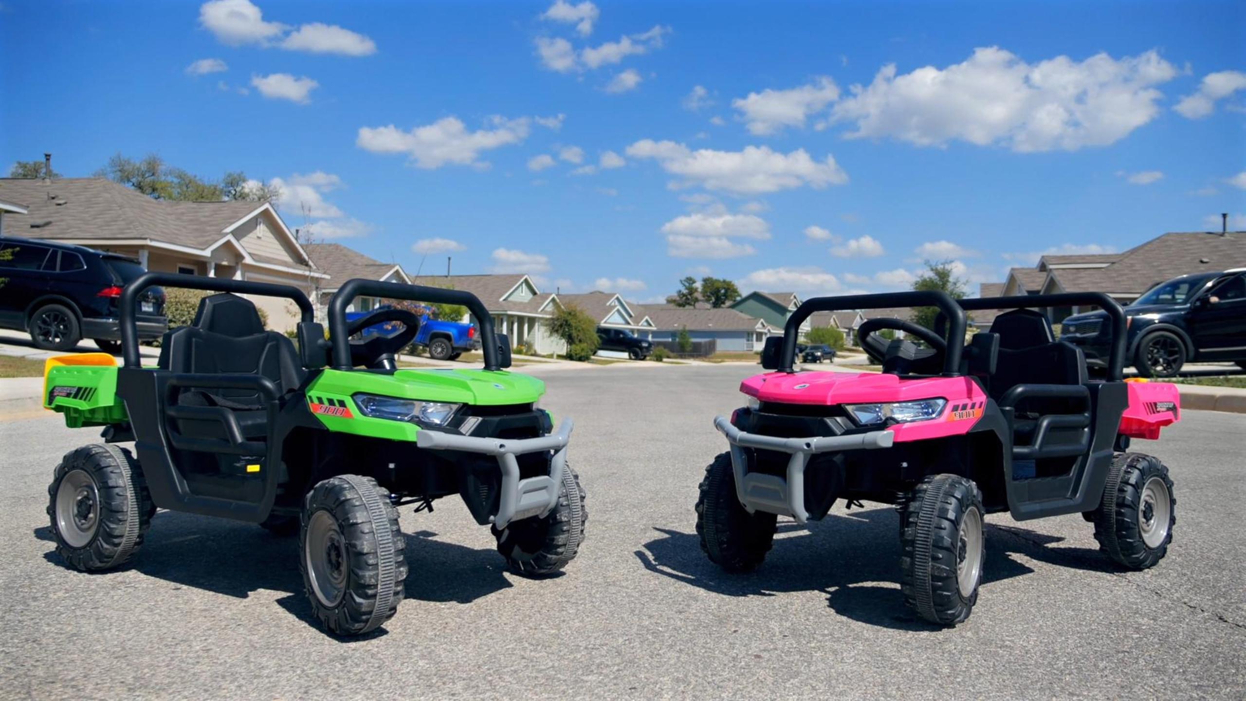 thumbnail video image 2 of Joyracer 24 Volt Ride on Toys, Ride on Cars with Remote Control, Gift for Toddlers with Dump Bed, Remote, Music, Shovel, Bluetooth, Green, 2 of 11