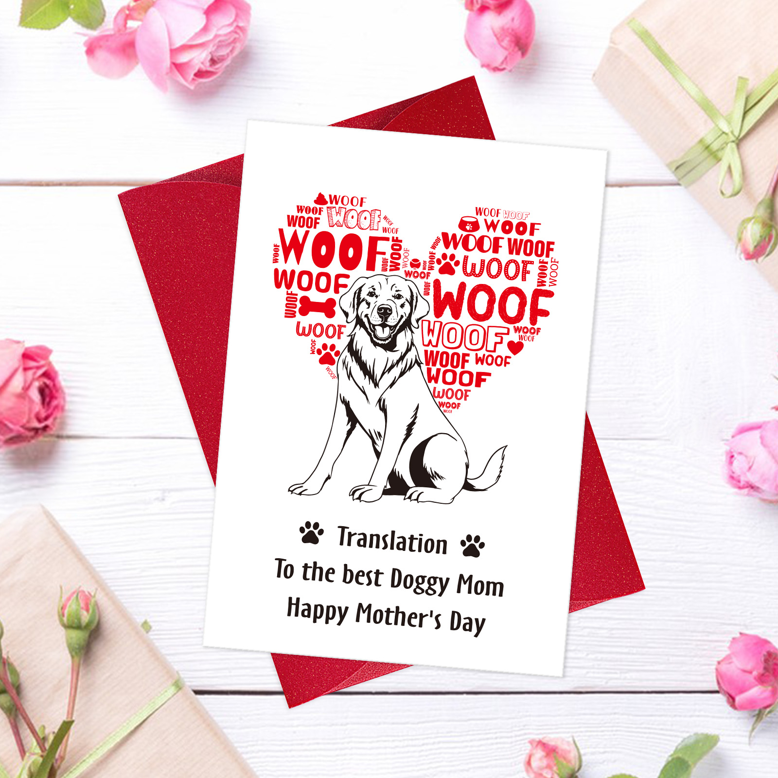 thumbnail video image 2 of WaaHome Mother's Day Card for Mom - 5.5"x8" Funny Dog Mom Card with Envelope Best Mother's Day Gift for Women Dog Moms Mommy Mama from Dog, 2 of 8