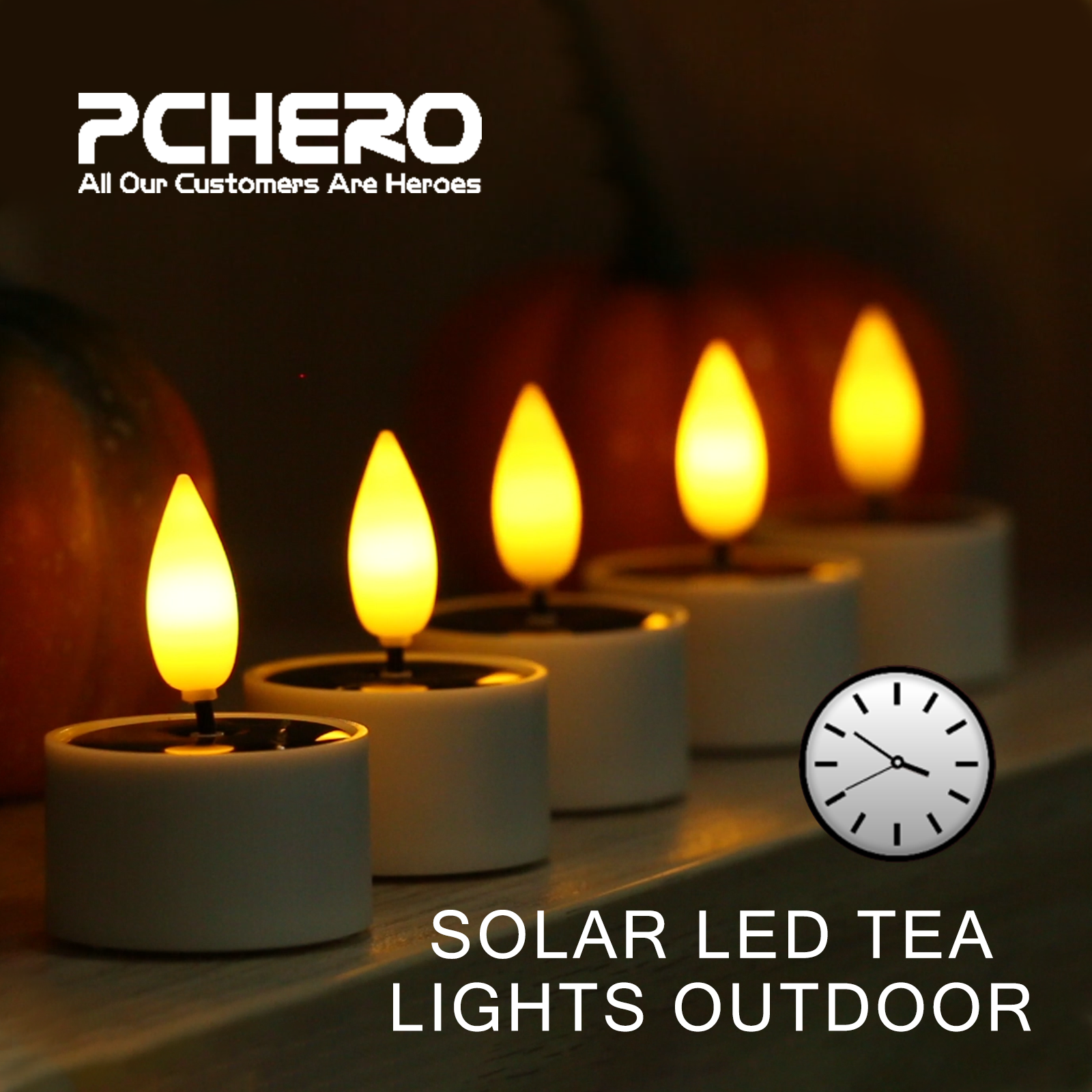 thumbnail video image 2 of PChero Solar Candles Outdoor Waterproof，12pcs Dusk to Dawn Solar Tea Lights，Flickering Flameless Rechargeable Candles Reusable LED Tealight for Lantern Outside Garden Home Decor，1.5''x2.1'', 2 of 14