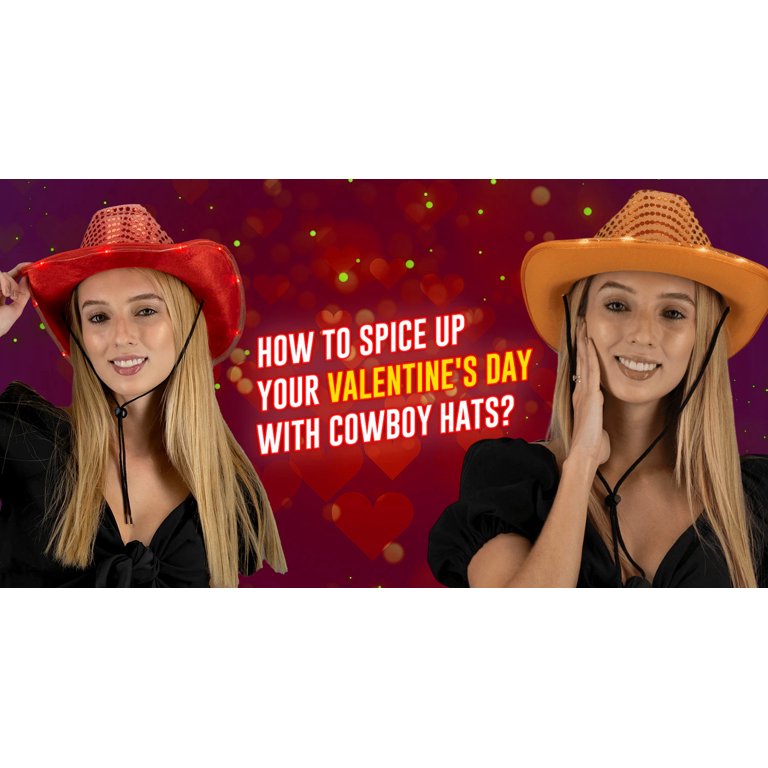 3488 Glitter Cowboy Hat For Women And Men Party Disco Cowgirl Hat Gold Light up LED Flashing Sequin Cowboy Hat (Gold) – Sparkly  main image 4
